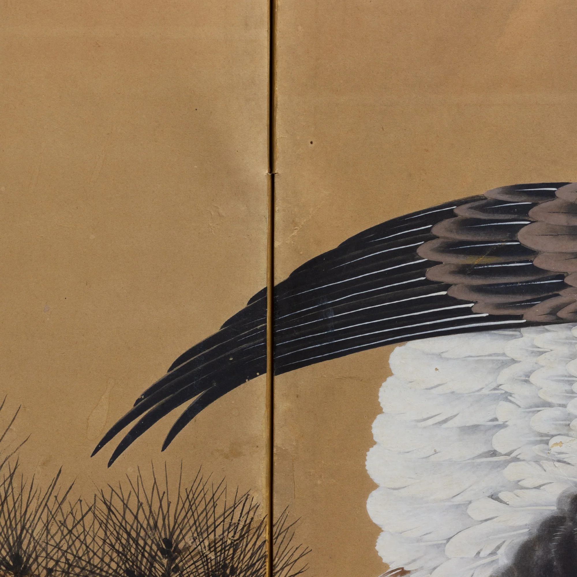 Japanese Antique Screen Panel Painting Eagle Byobu - Image 3