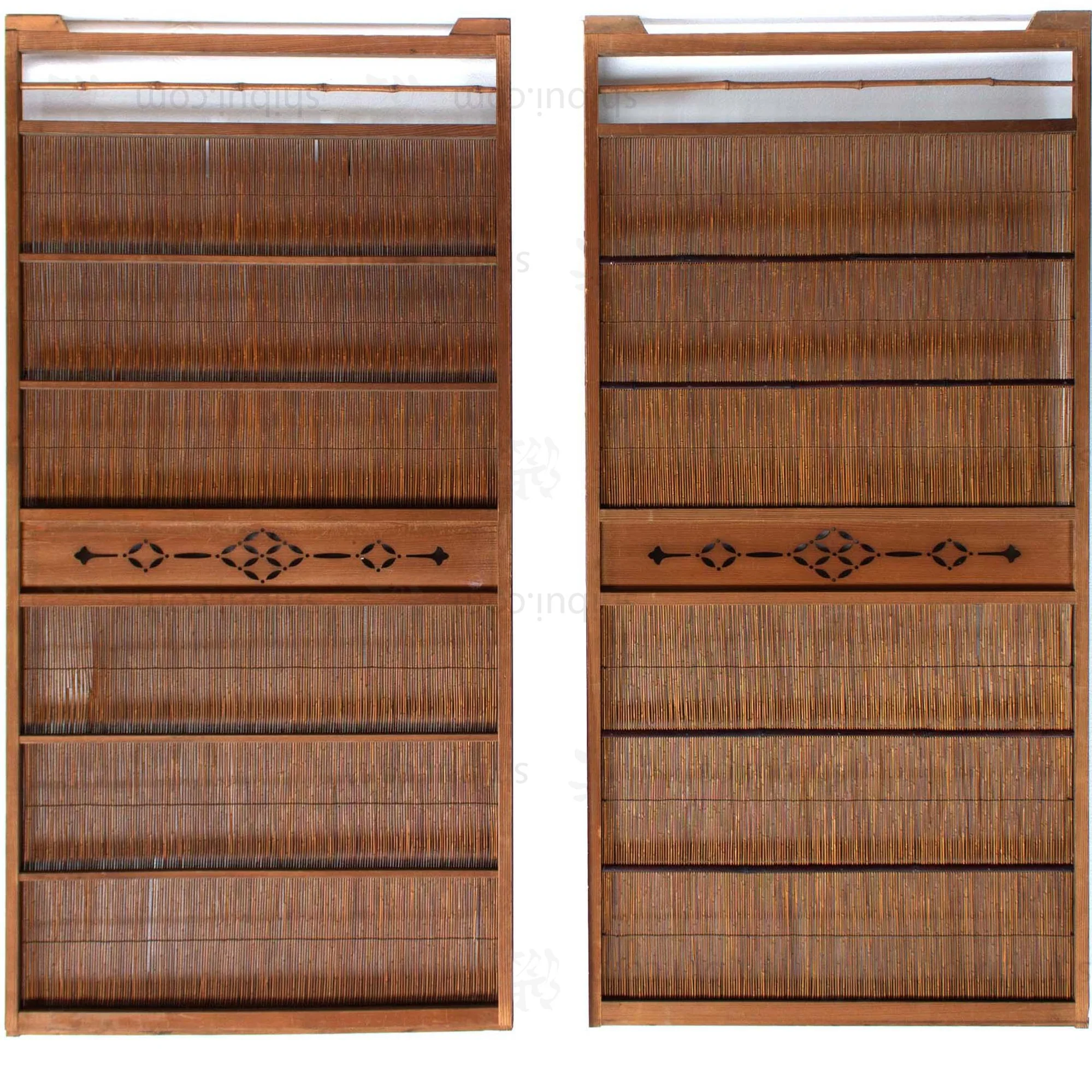 Sugi Yoshido Doors (Sold Individually) | Japanese Cedar and Bamboo Wooden Doors for Summer | Architectural Decor