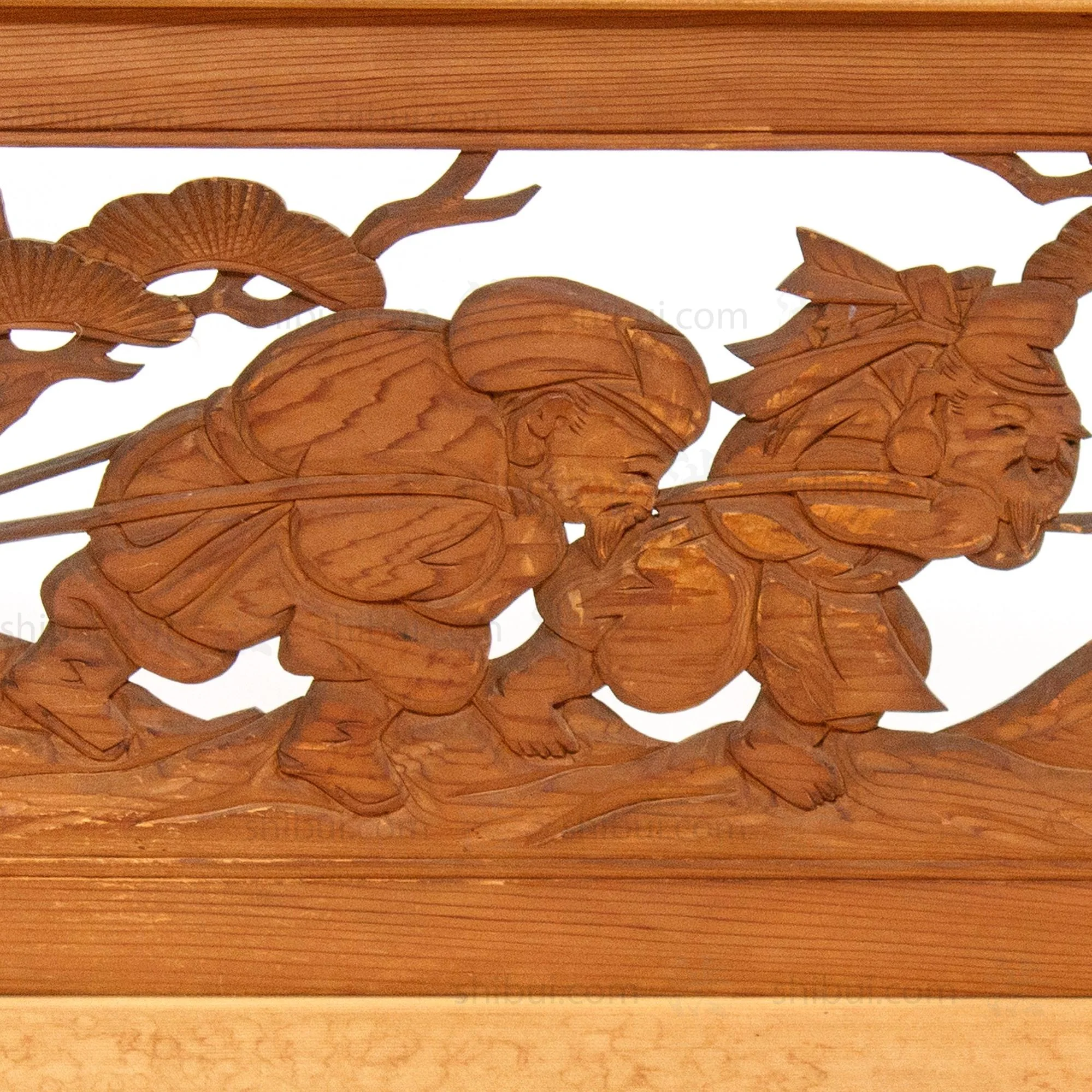 Daikoku and Ebisu with Ship of Treasures Ranma | Japanese Transom | Japanese Decor - Image 4