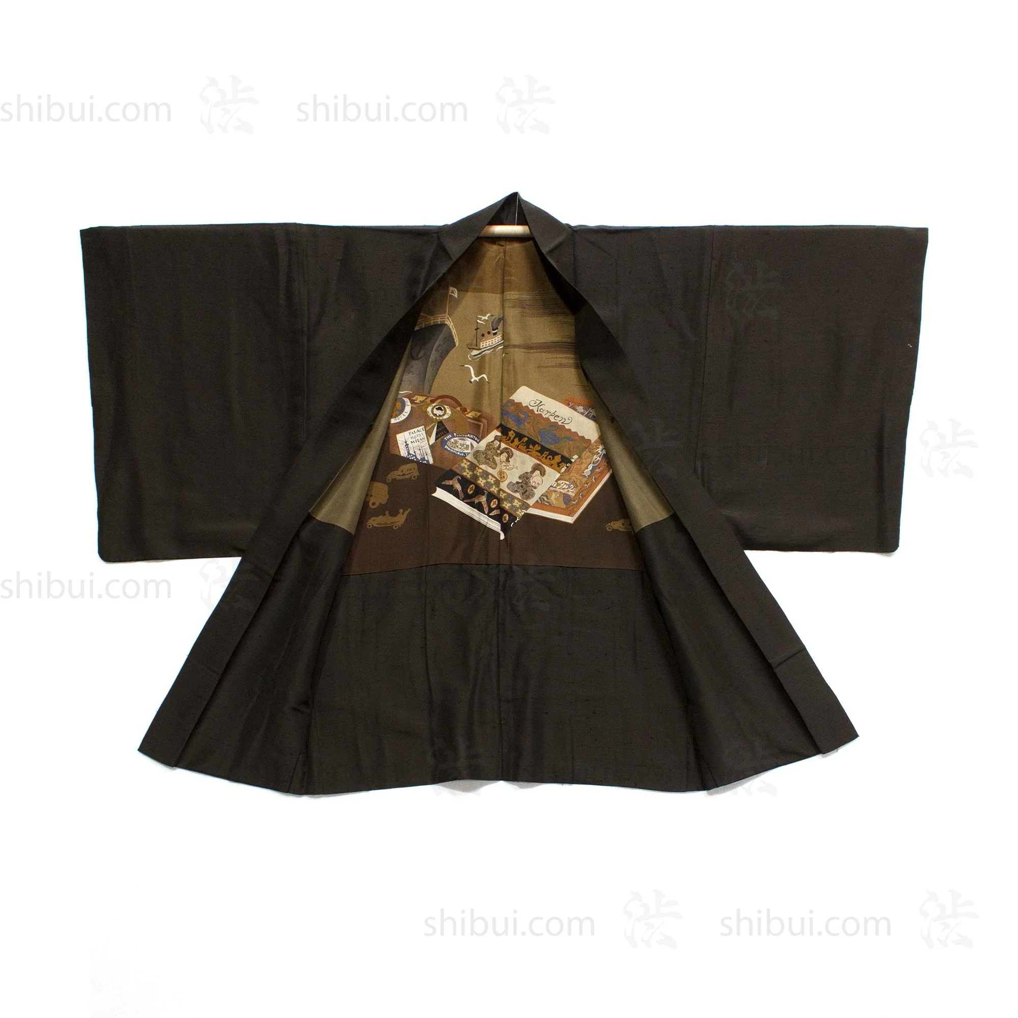 Art Deco -  Early 20th Century Mens Haori With Travel Motif - Image 4