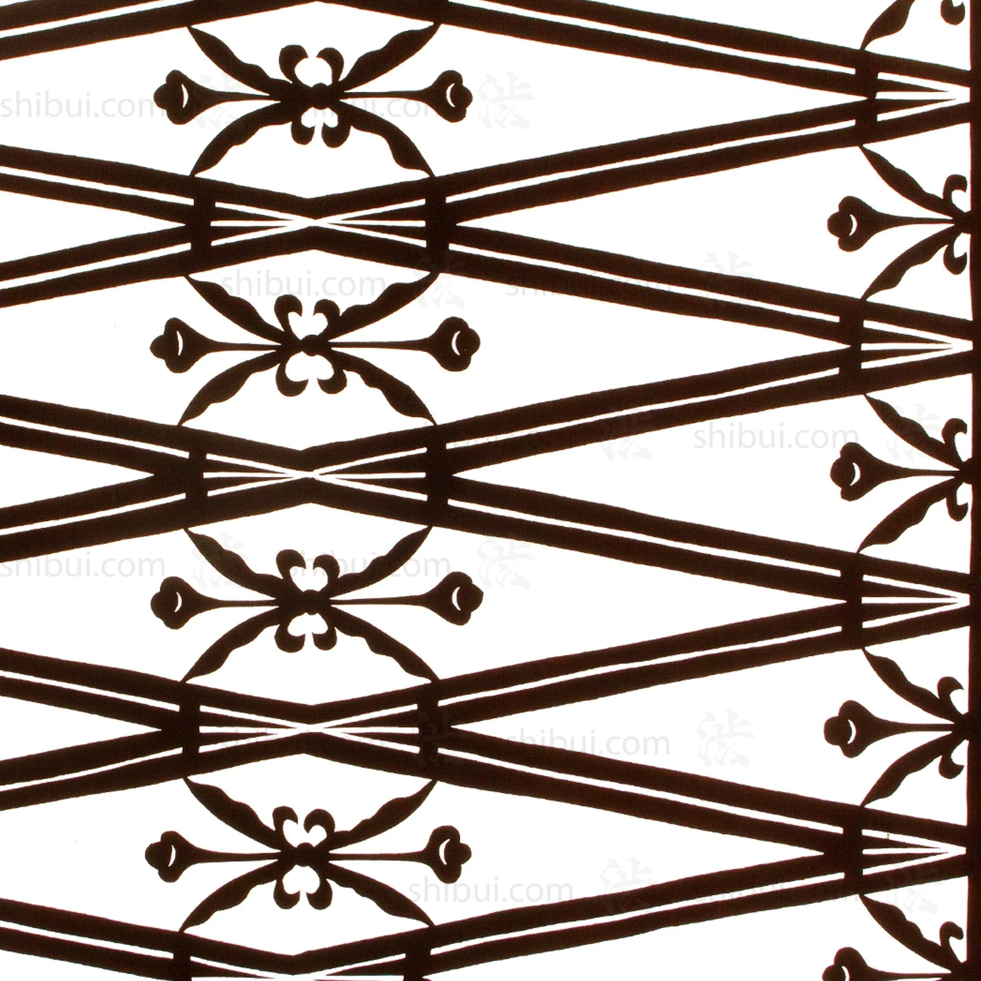 Diagonal Motif Katagami | Japanese Lacquered Paper Stencil - Image 2
