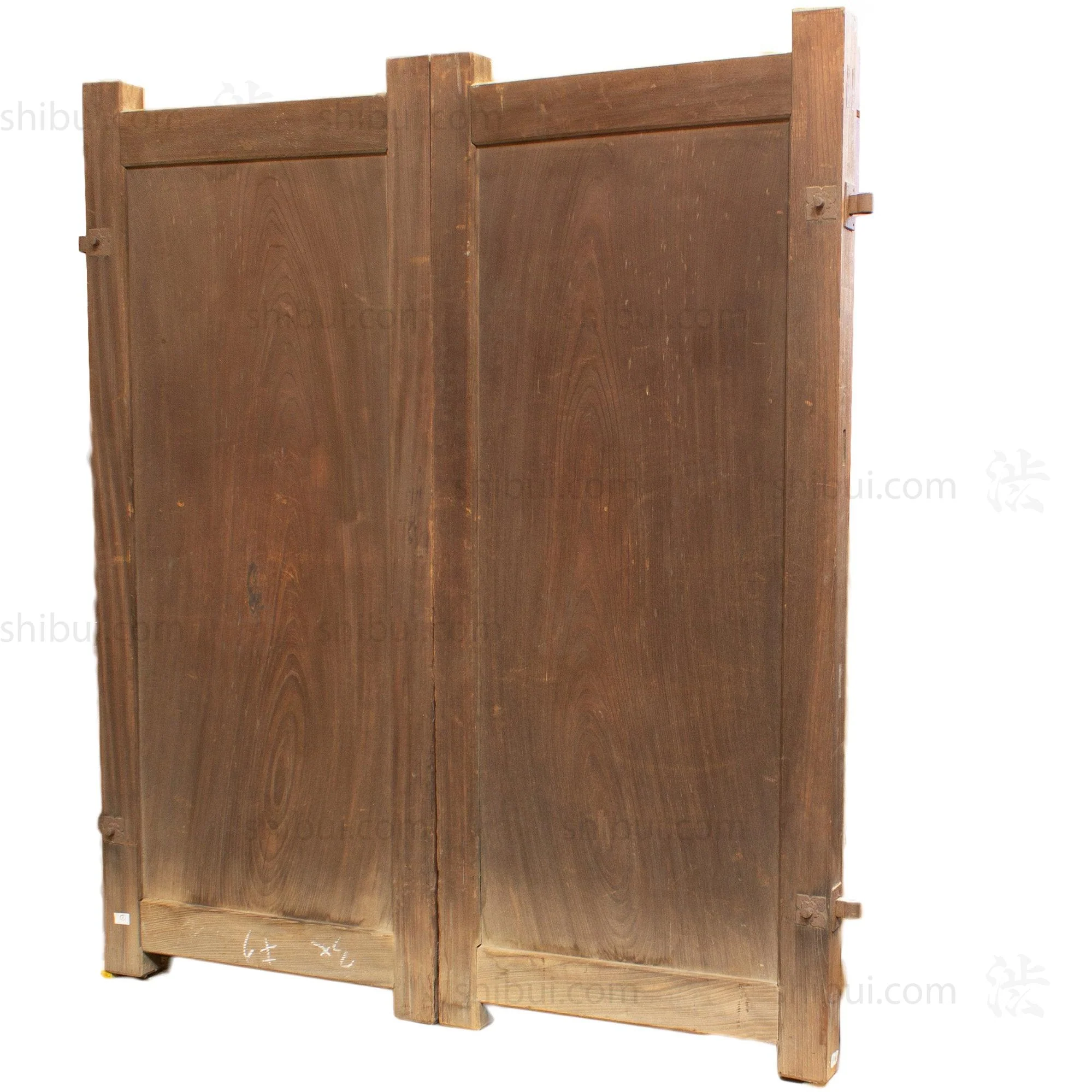 Beautiful Japanese Book Matched Keyaki Meiji Era Gate | 3 Door Set. - Image 3