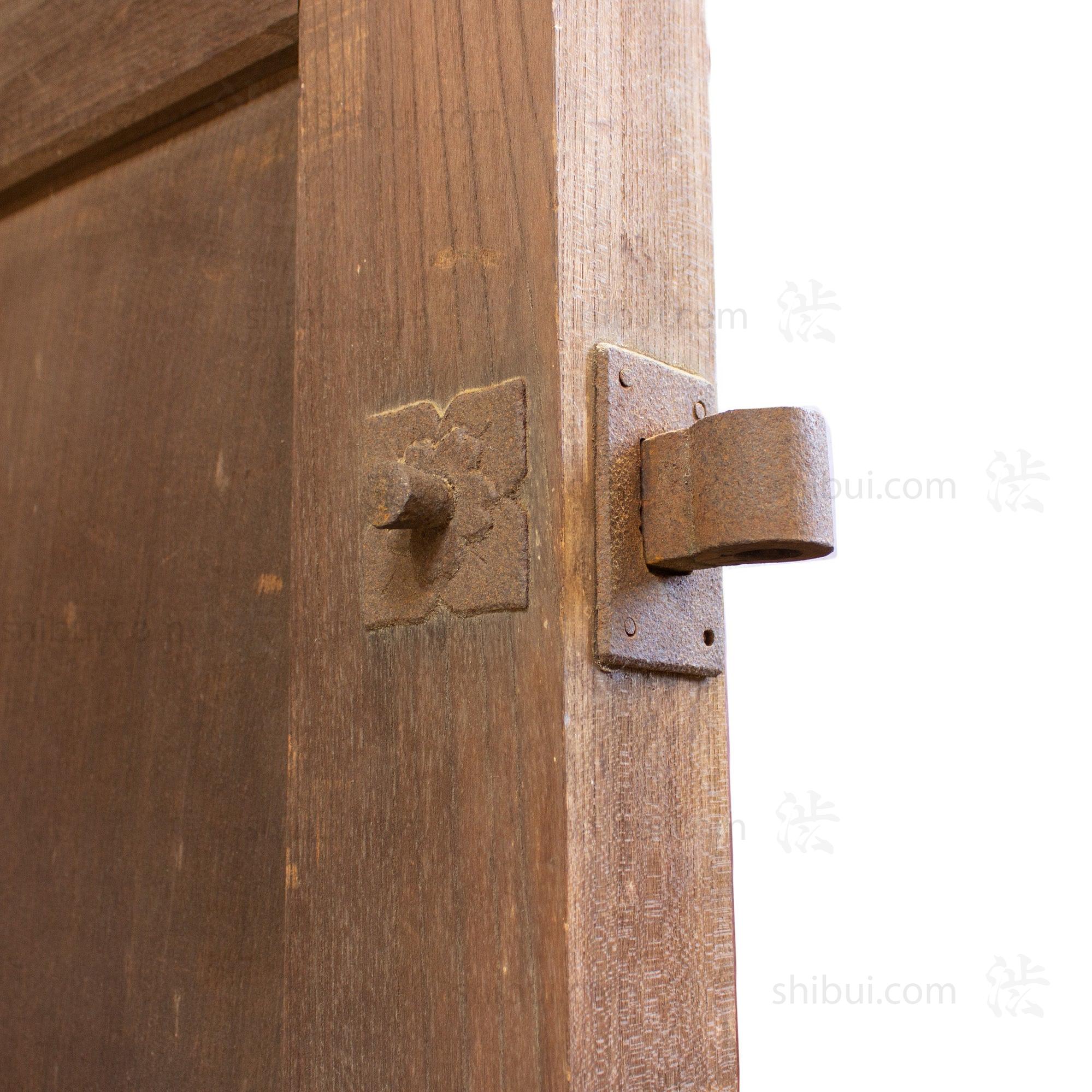 Beautiful Japanese Book Matched Keyaki Meiji Era Gate | 3 Door Set. - Image 4