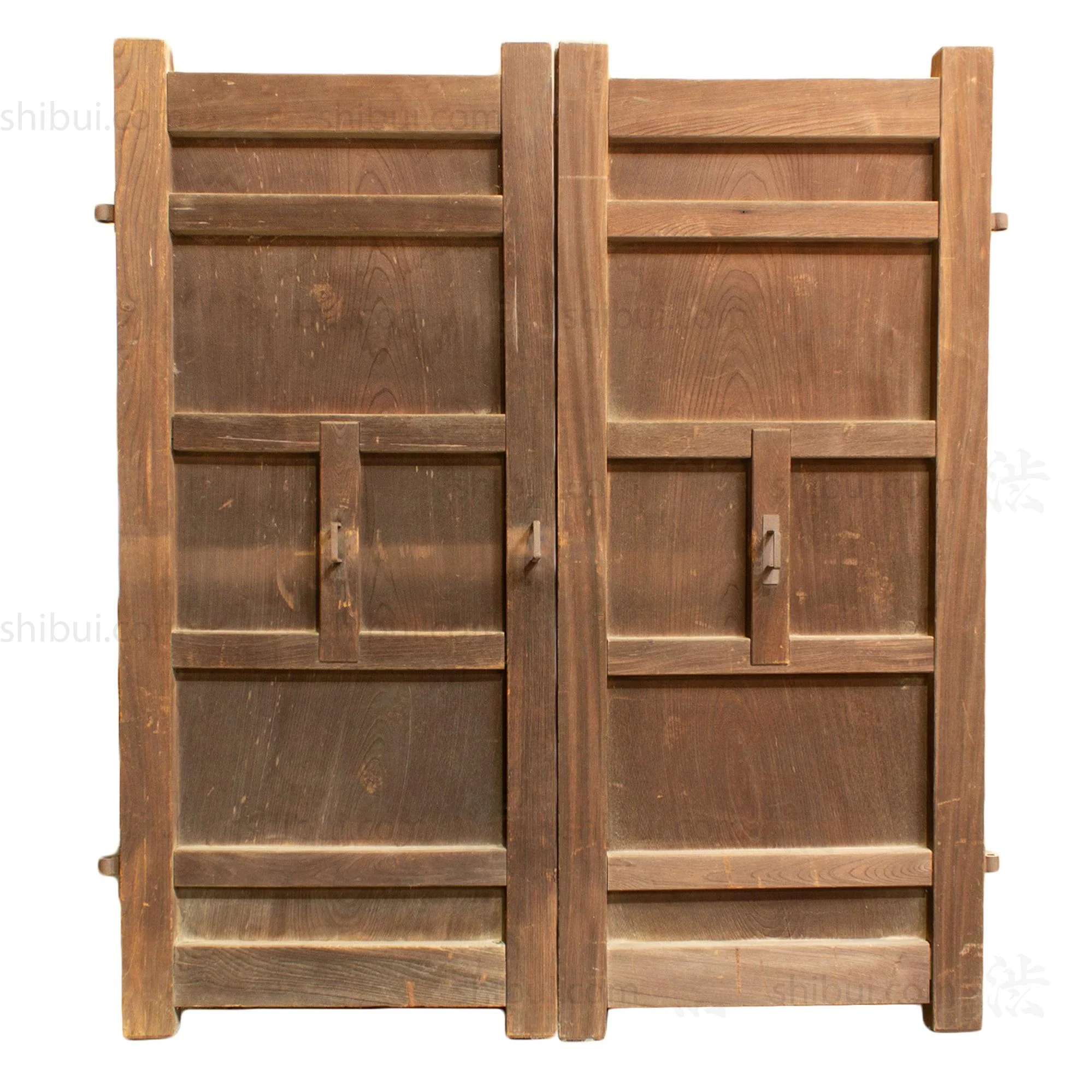 Beautiful Japanese Book Matched Keyaki Meiji Era Gate | 3 Door Set. - Image 7