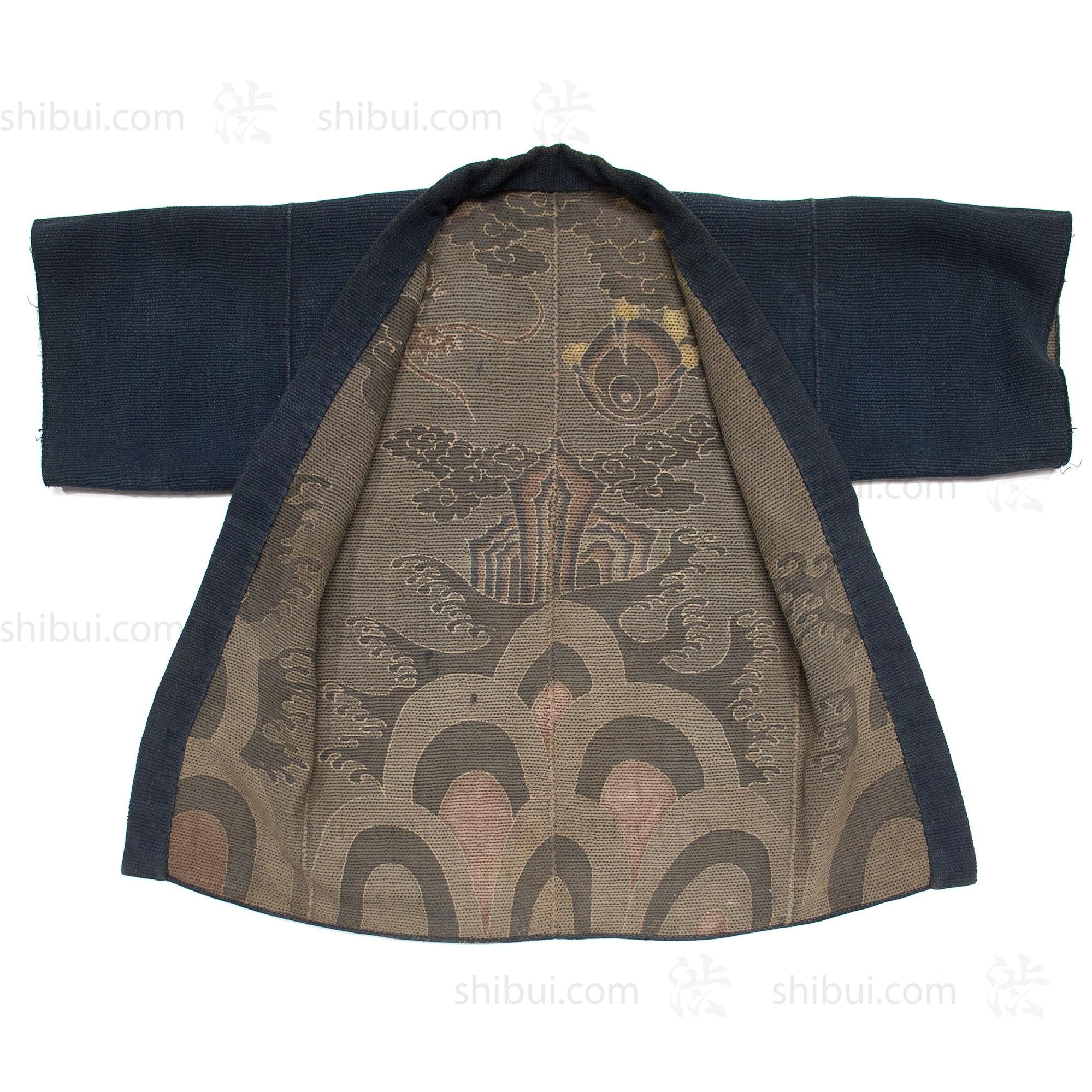 Dragon Shobo Hanten | Antique Japanese Reversible Sashiko Fireman's Coat - Image 10