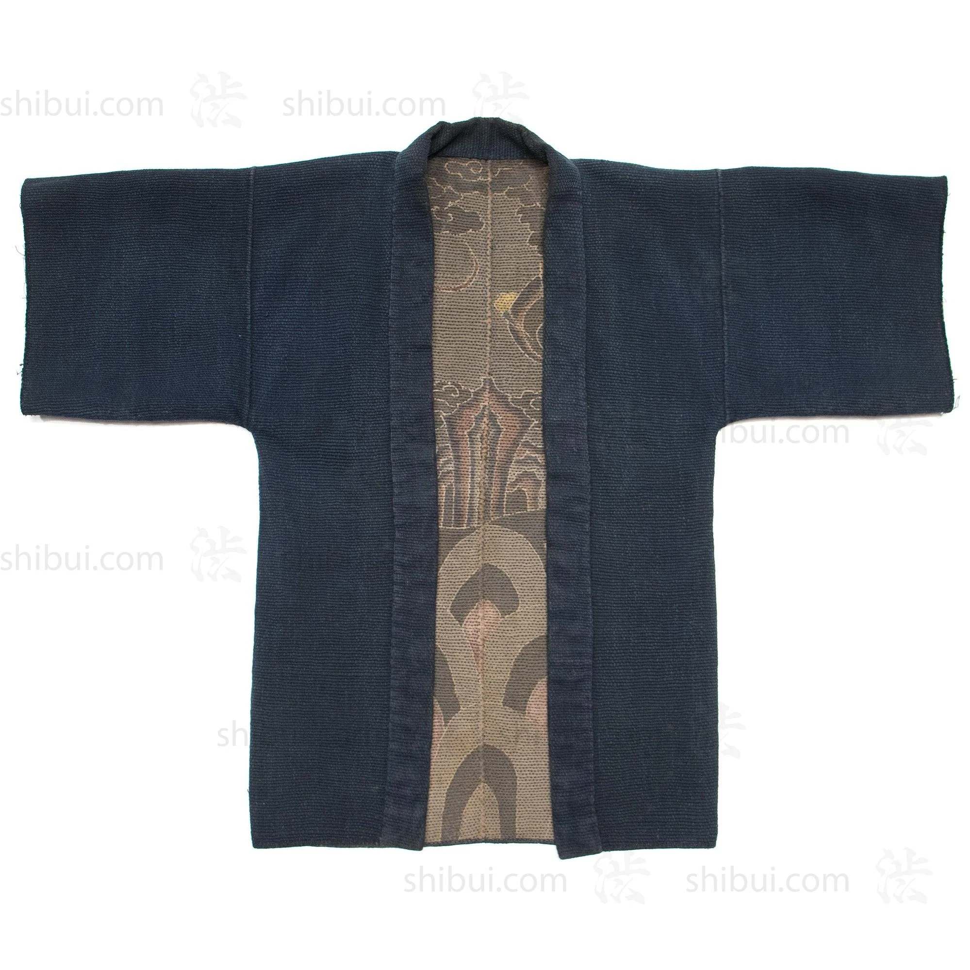 Dragon Shobo Hanten | Antique Japanese Reversible Sashiko Fireman's Coat - Image 8