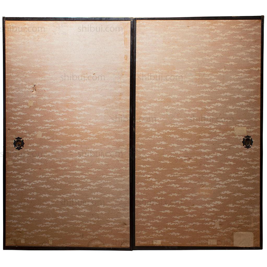 Edo Period Sumi-e Painted Doors (Pair) | Hand Painted Landscape with Birds | Sliding Doors | Architectural Decor - Image 6