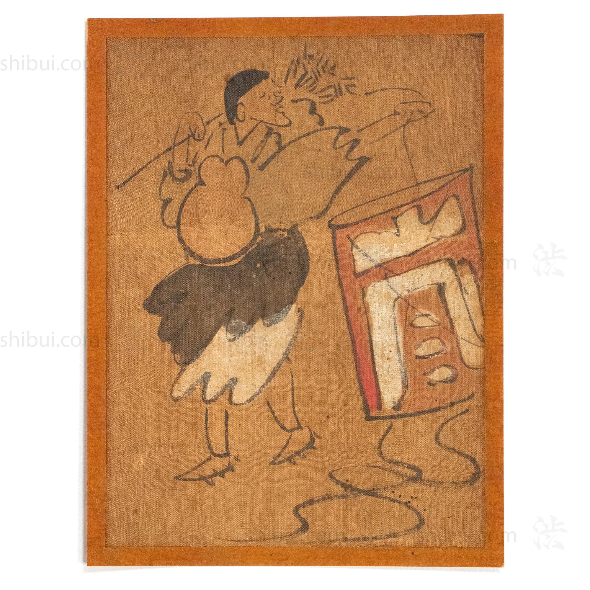 Eleven Giga Syle Paintings From a  Folding Screen - Image 13