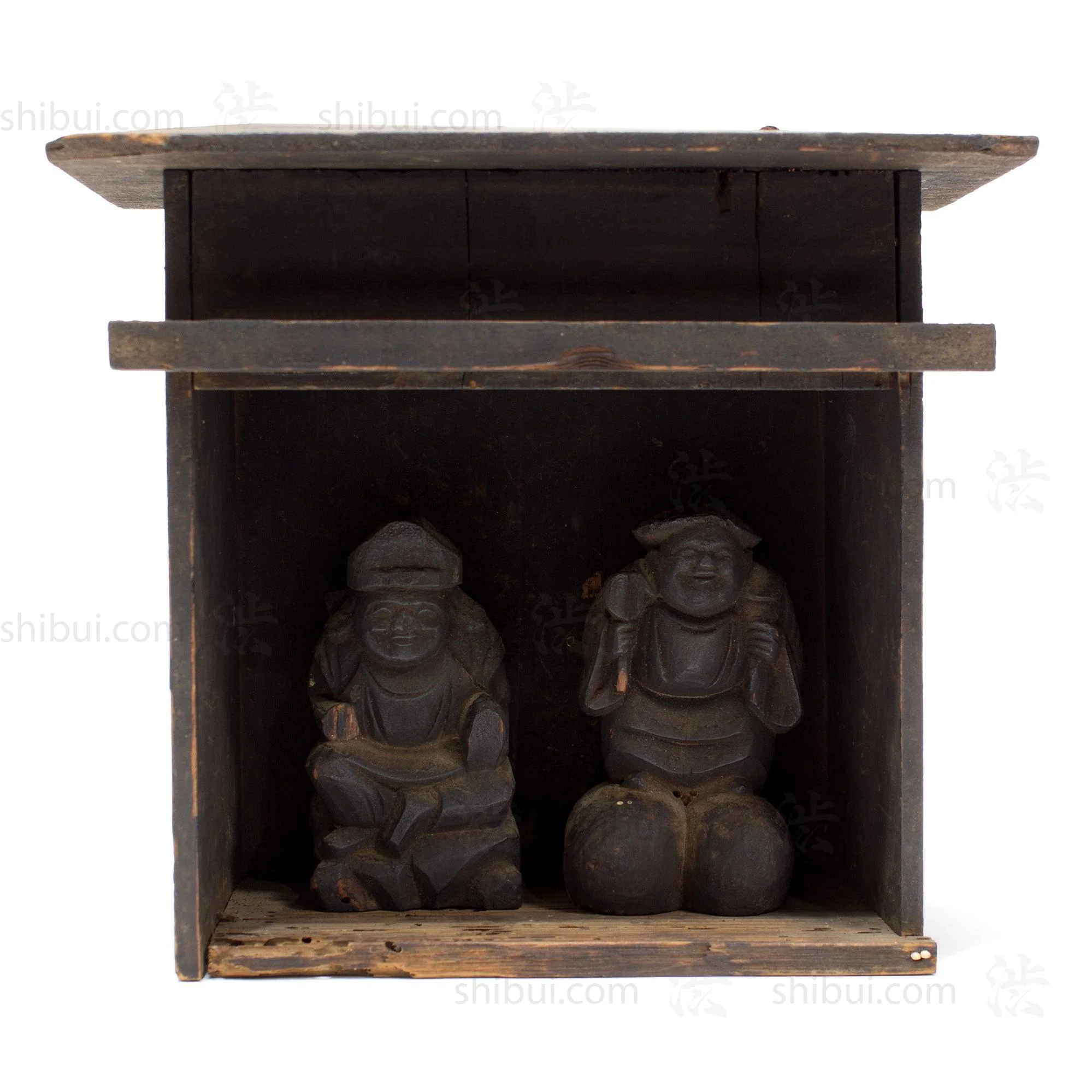 Shrine  with Wooden Daikoku and Ebisu.