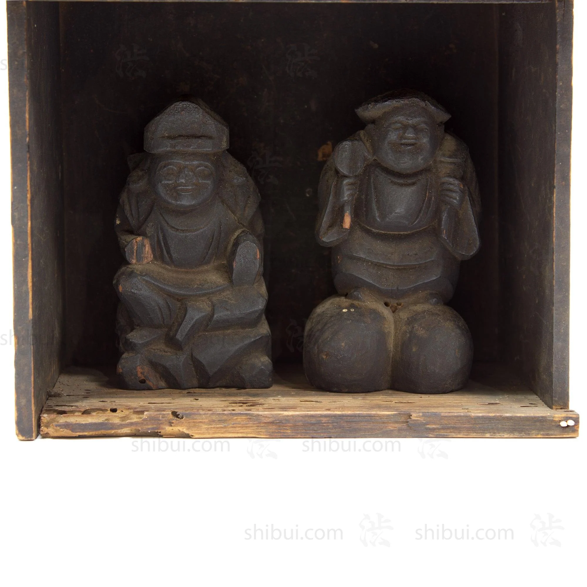 Shrine  with Wooden Daikoku and Ebisu. - Image 2