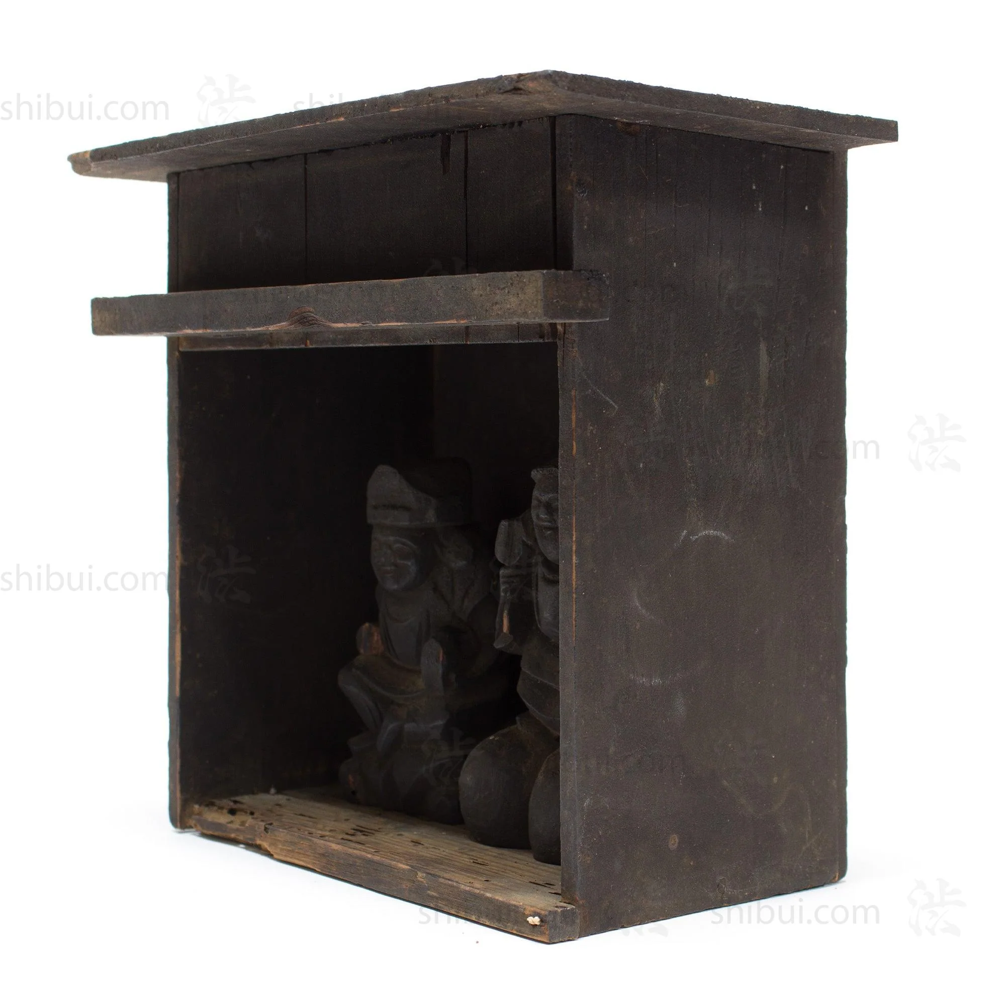 Shrine  with Wooden Daikoku and Ebisu. - Image 3