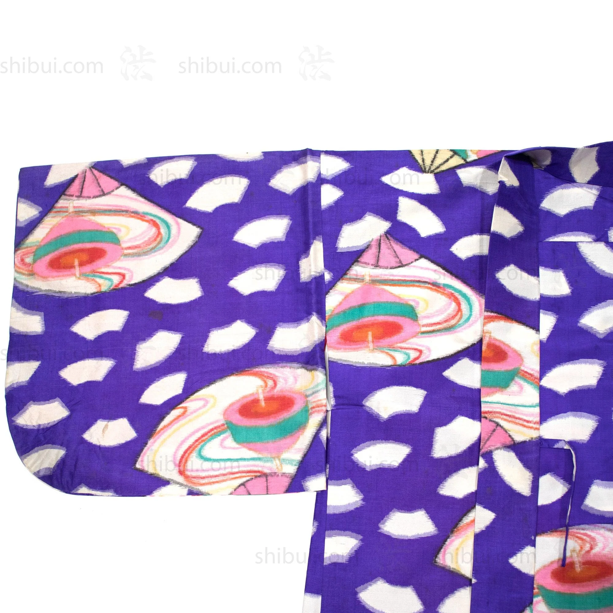 Festive Meisen Silk Haori with Top and Fan Motif - Image 5