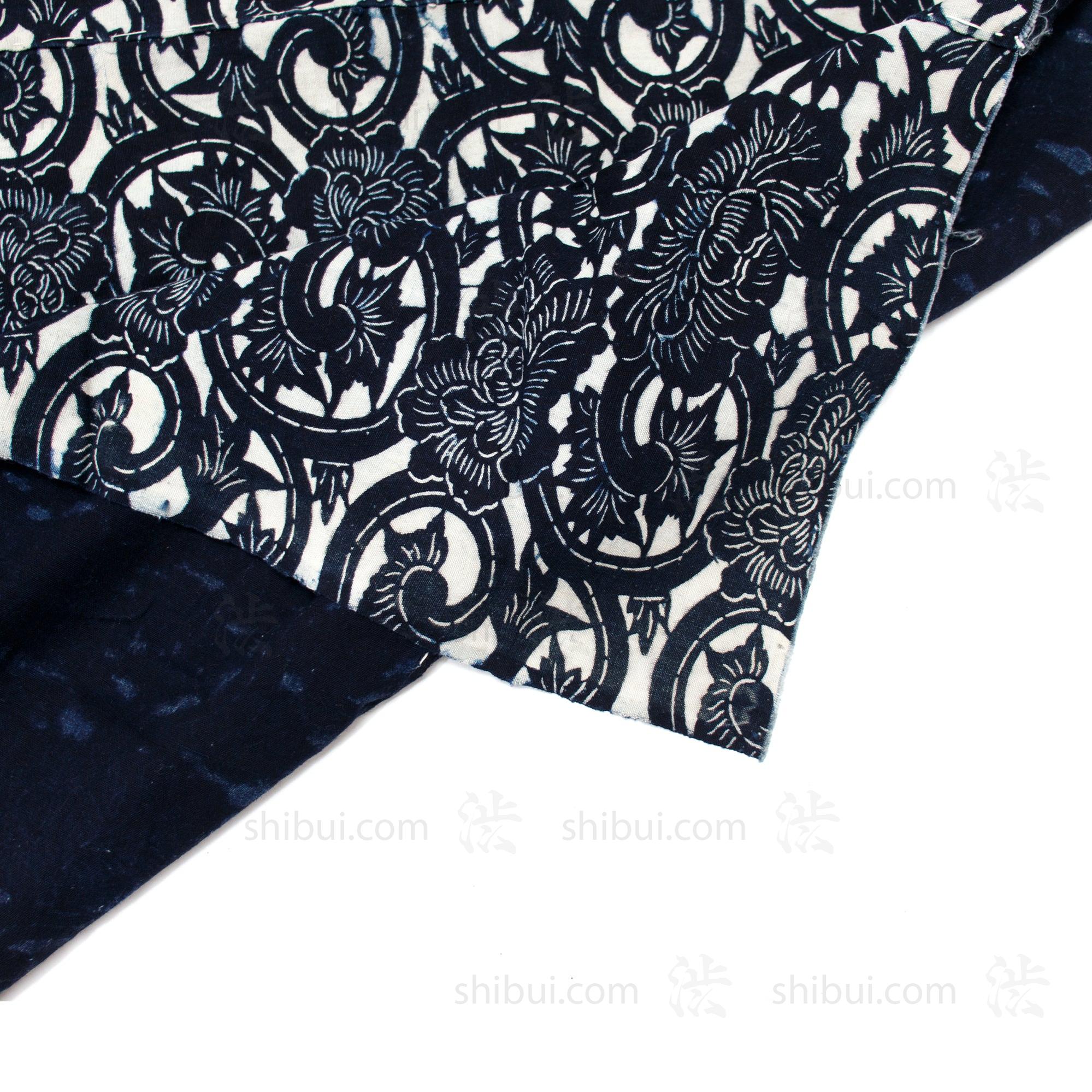 Floral Katazome sheet | Japanese Indigo Cotton - Image 3