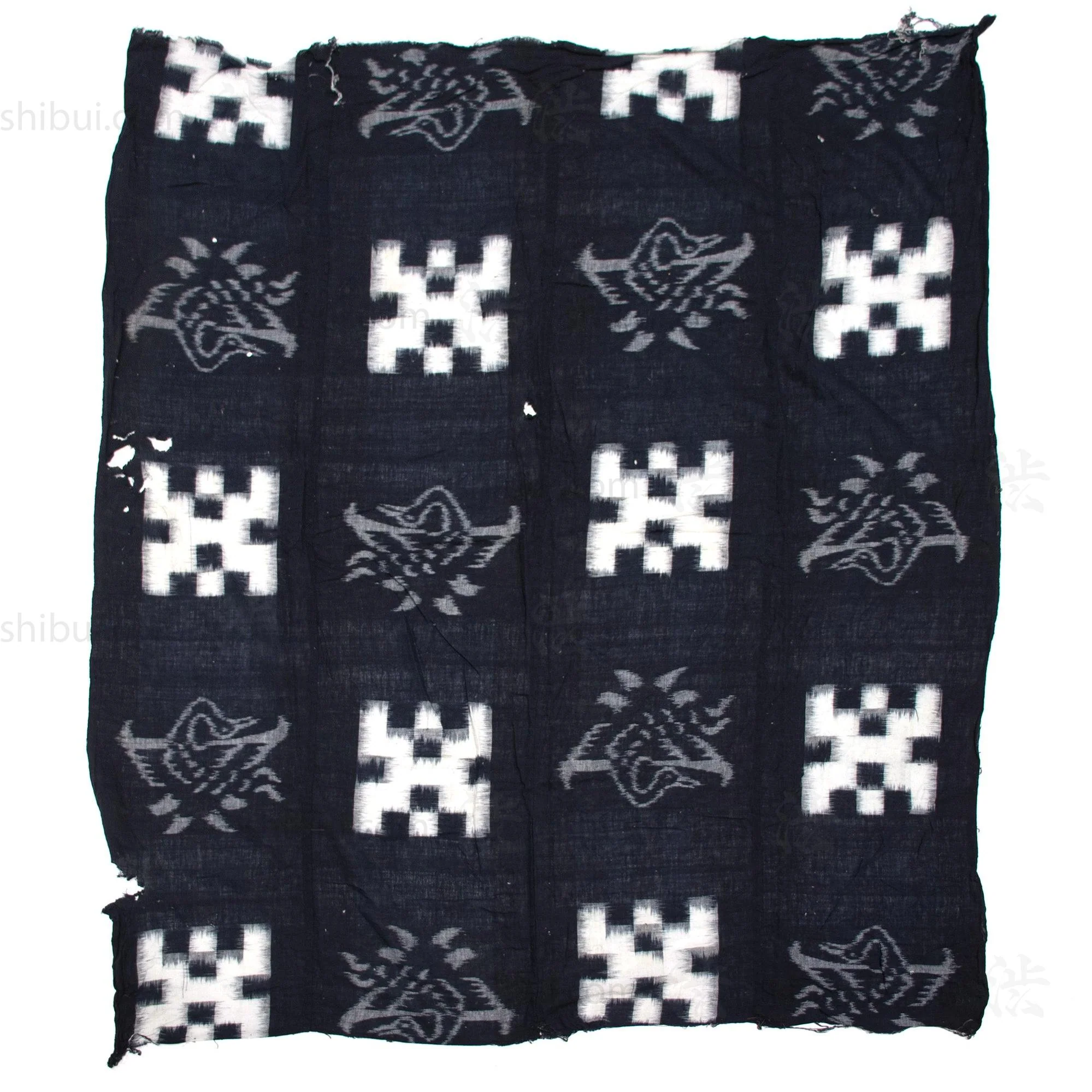 E-gasuri Crane Sheet | Antique Japanese Indigo - Image 3