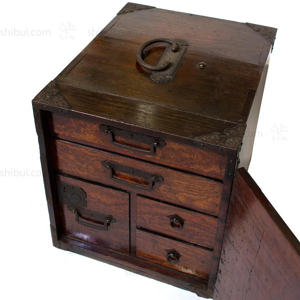 Funa Dansu Tansu Storage Chest Japanese Antique Furniture Iron Hardware - Image 4