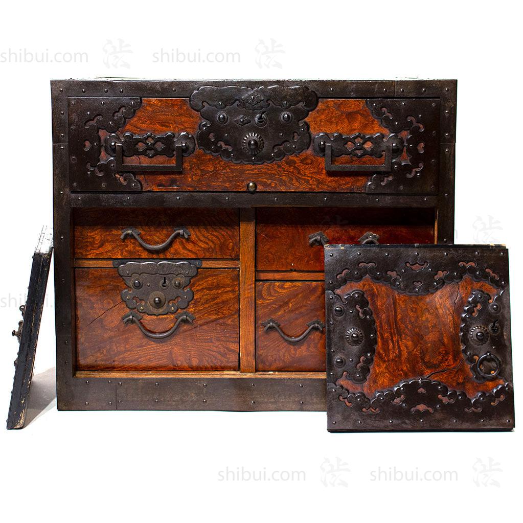 Funa Dansu Tansu Storage Chest Japanese Antique Furniture Iron Hardware - Image 12