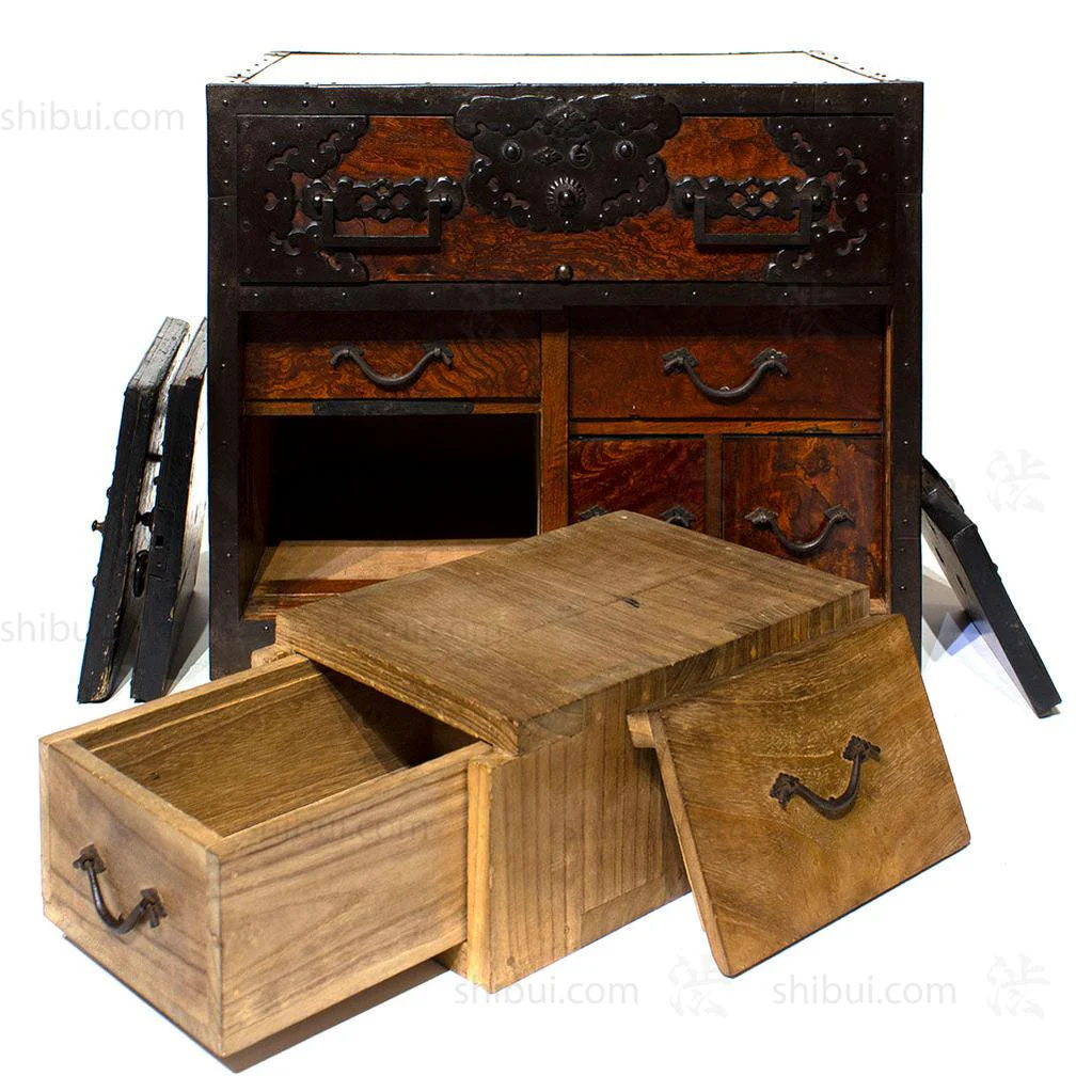 Funa Dansu Tansu Storage Chest Japanese Antique Furniture Iron Hardware - Image 5