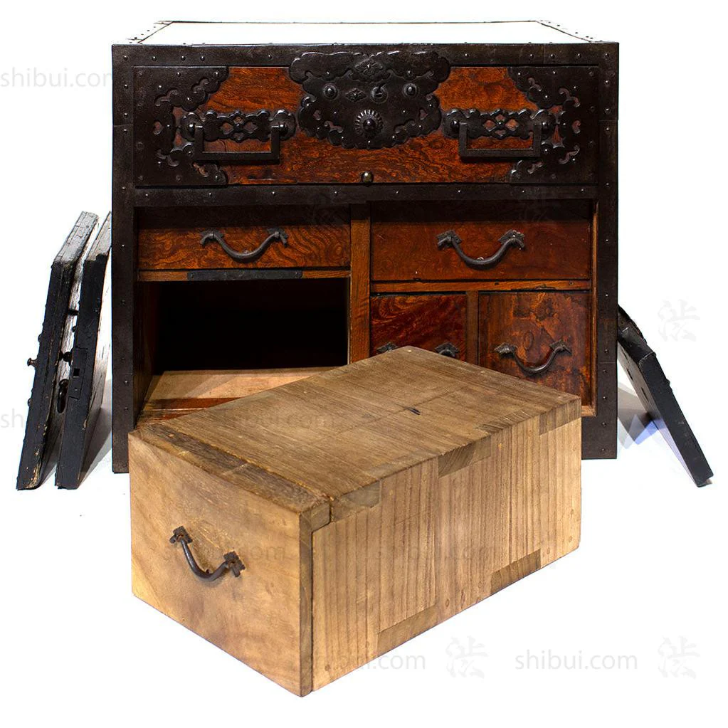 Funa Dansu Tansu Storage Chest Japanese Antique Furniture Iron Hardware - Image 6