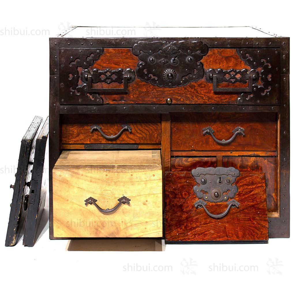 Funa Dansu Tansu Storage Chest Japanese Antique Furniture Iron Hardware - Image 7