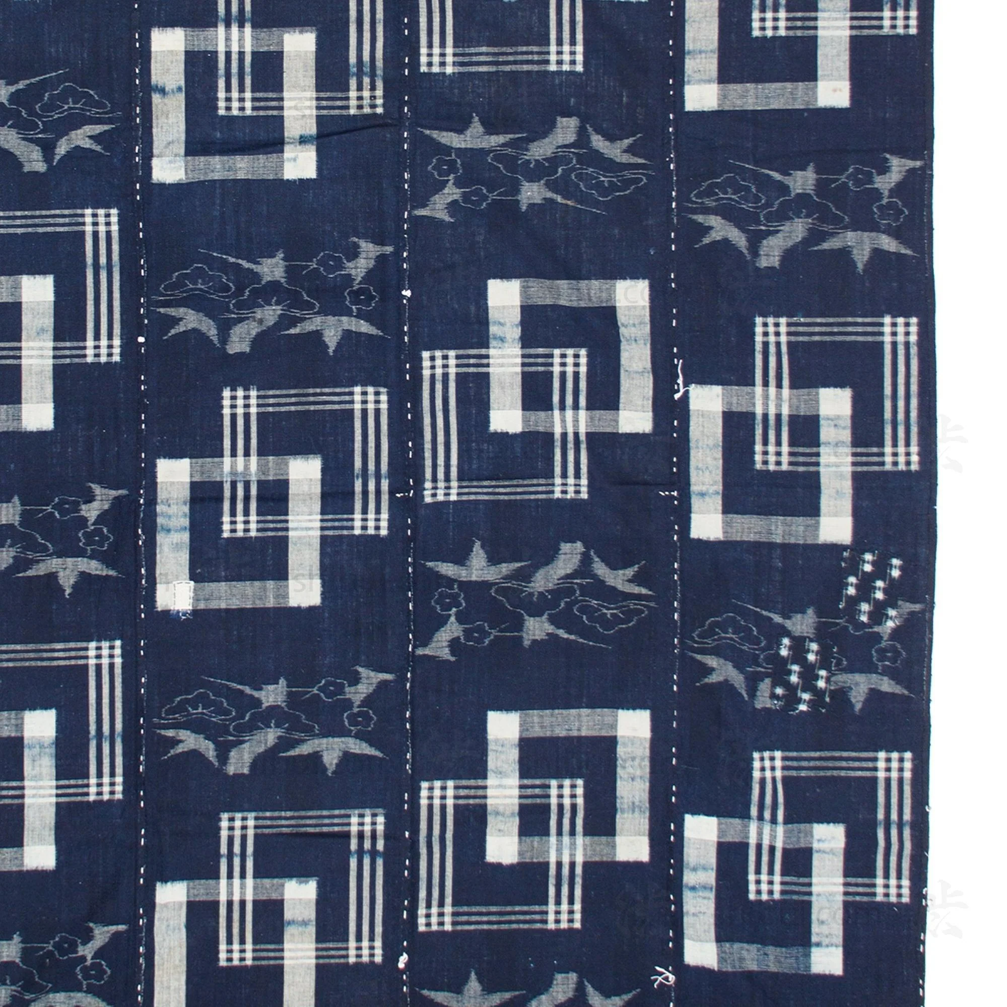 Handwoven Kasuri Futon Cover with Sho Chiku Bai Motif - Image 5