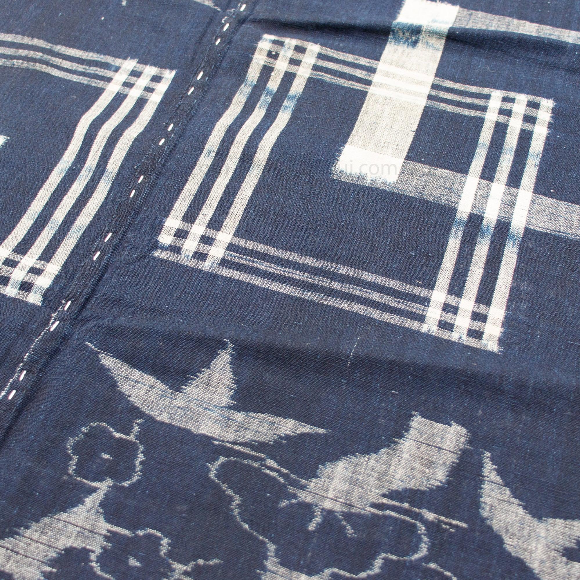 Handwoven Kasuri Futon Cover with Sho Chiku Bai Motif - Image 6