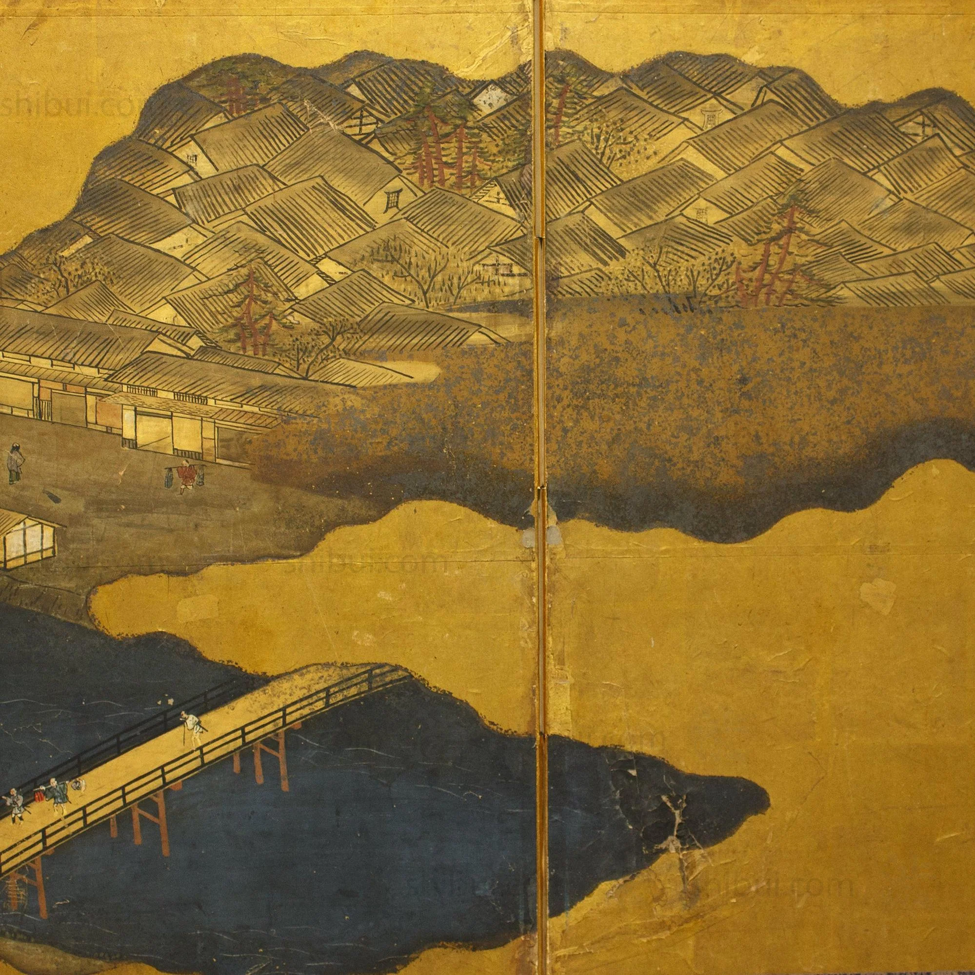 River Bridges Gold Folding Screen - Image 6
