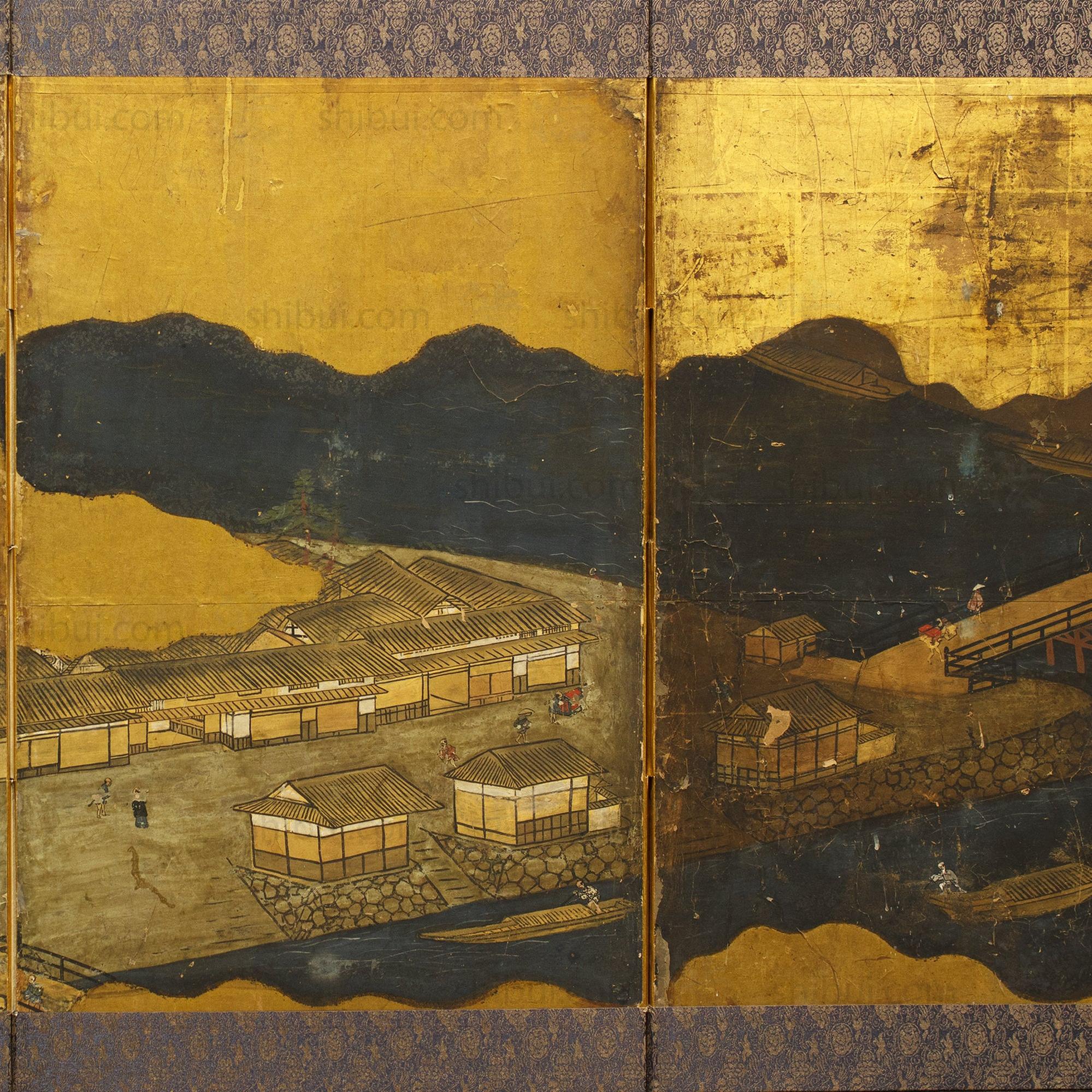 River Bridges Gold Folding Screen - Image 8