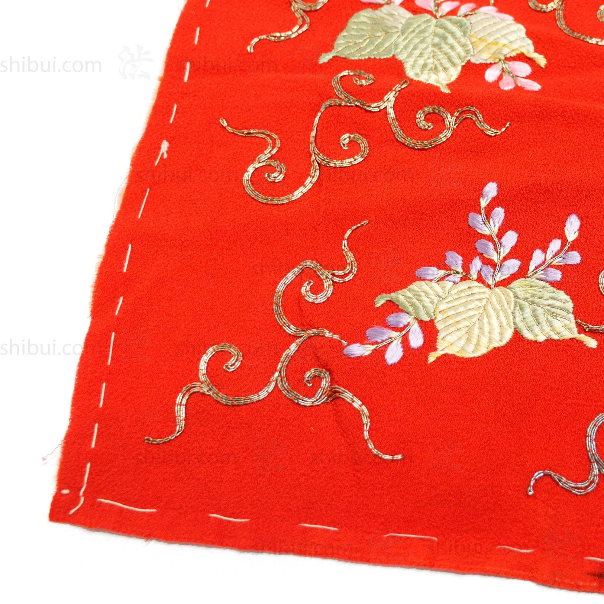 Goldwork Silk Eri | Japanese Antique Kimono Collar - Image 4