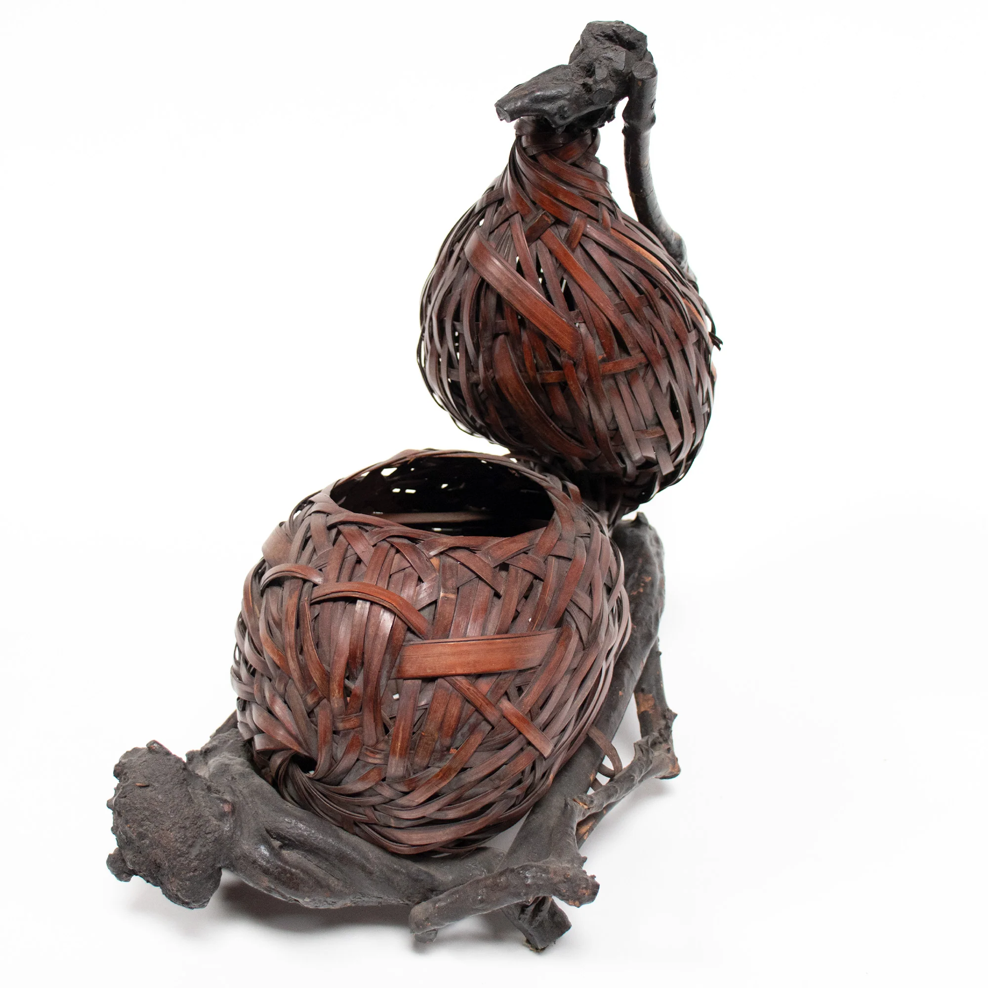 Bird's Nest Hanakago Japanese Bamboo Ikebana Flower Basket - Image 6