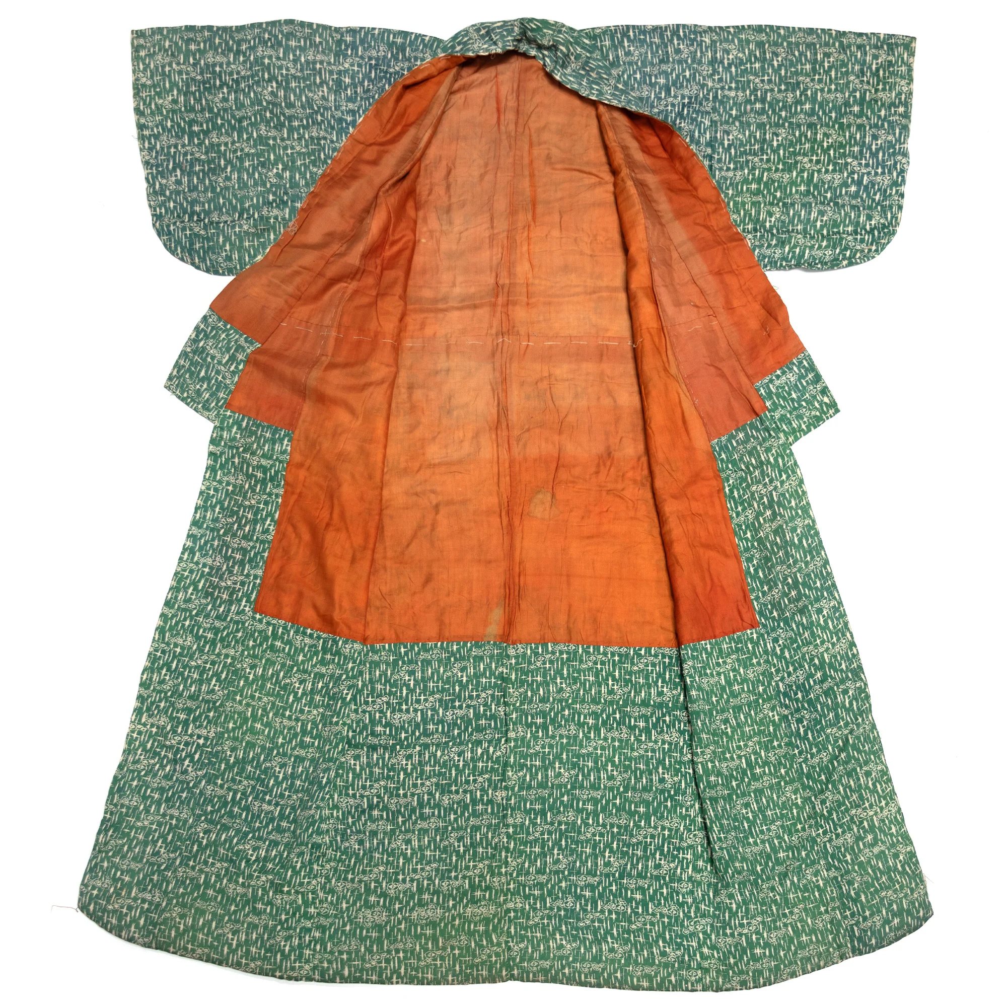 Green Edo Komon | Silk Ladies Kimono - Image 2