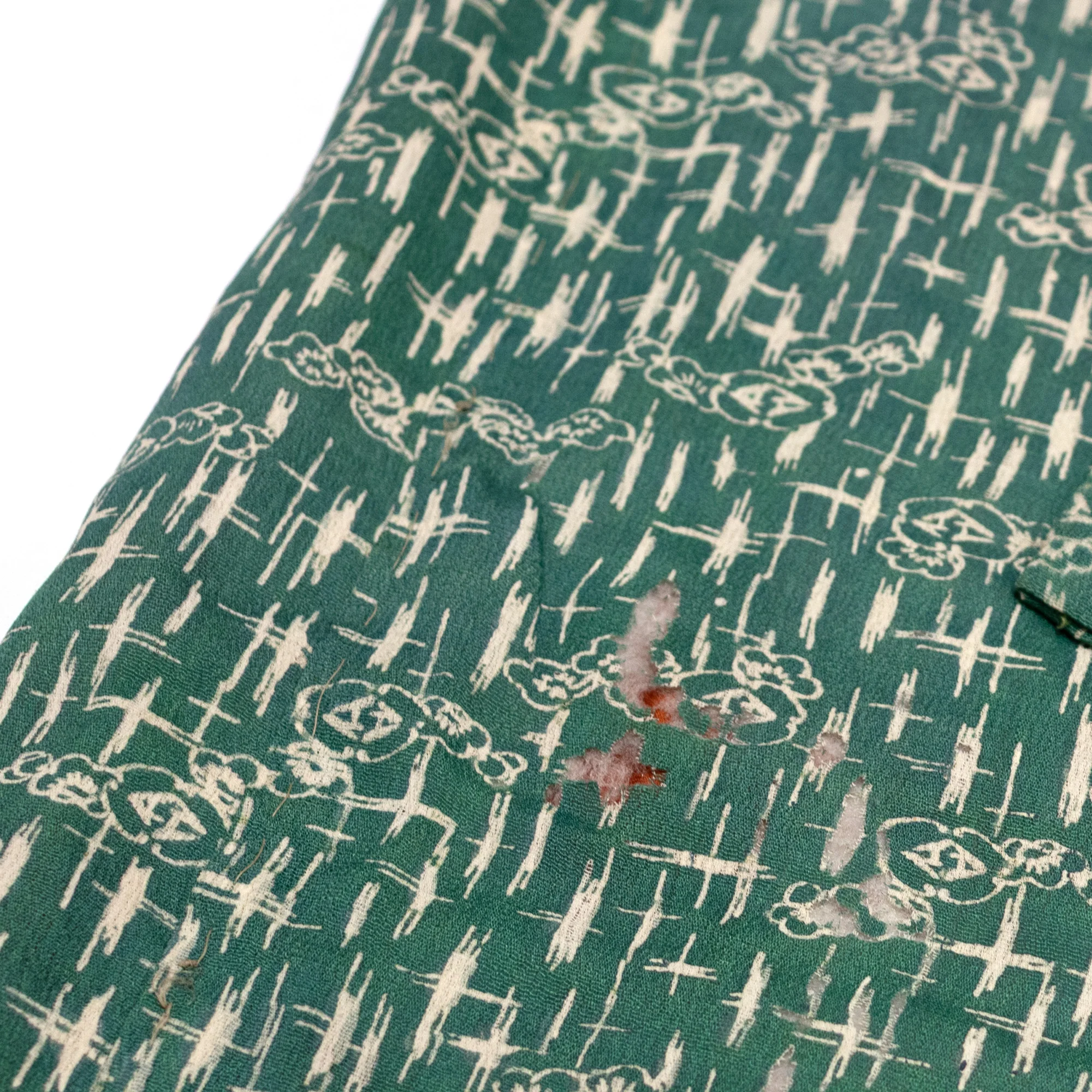 Green Edo Komon | Silk Ladies Kimono - Image 4