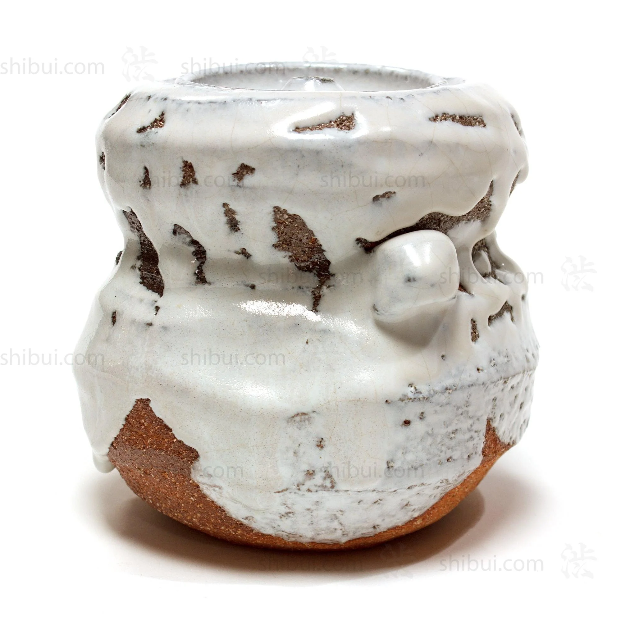 Hagi Mizusashi with Crawling Shino by Takamise Seiko | Water Jar for Tea Ceremony - Image 7