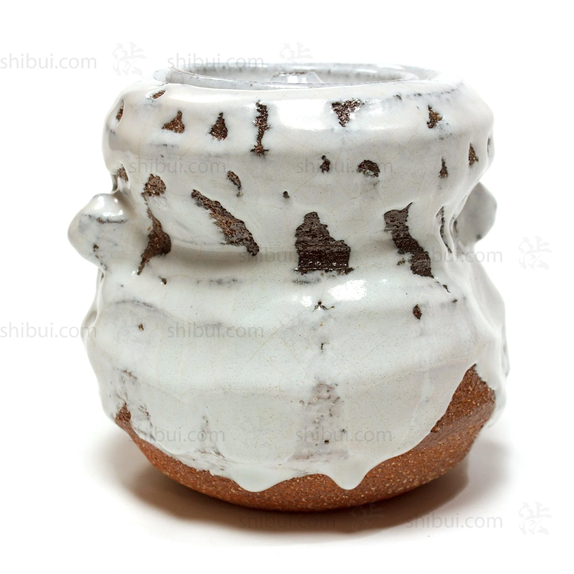 Hagi Mizusashi with Crawling Shino by Takamise Seiko | Water Jar for Tea Ceremony - Image 8