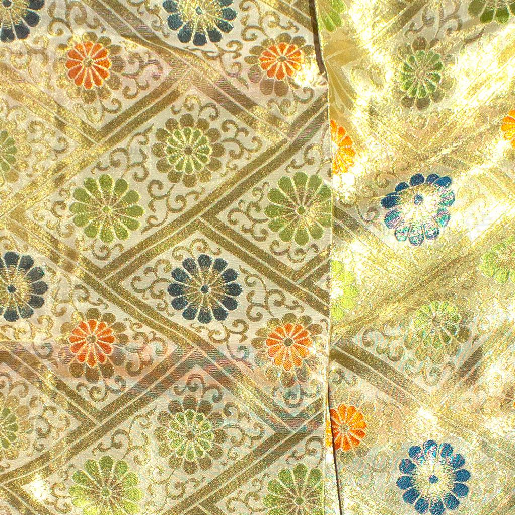 Hakama - Gold, Floral &  Brick Pattern - Image 3