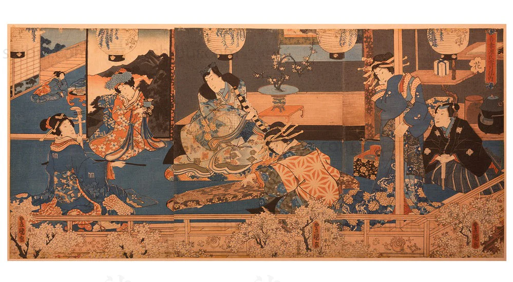 Woodblock Print Hana by Utagawa Kunisada - Image 2