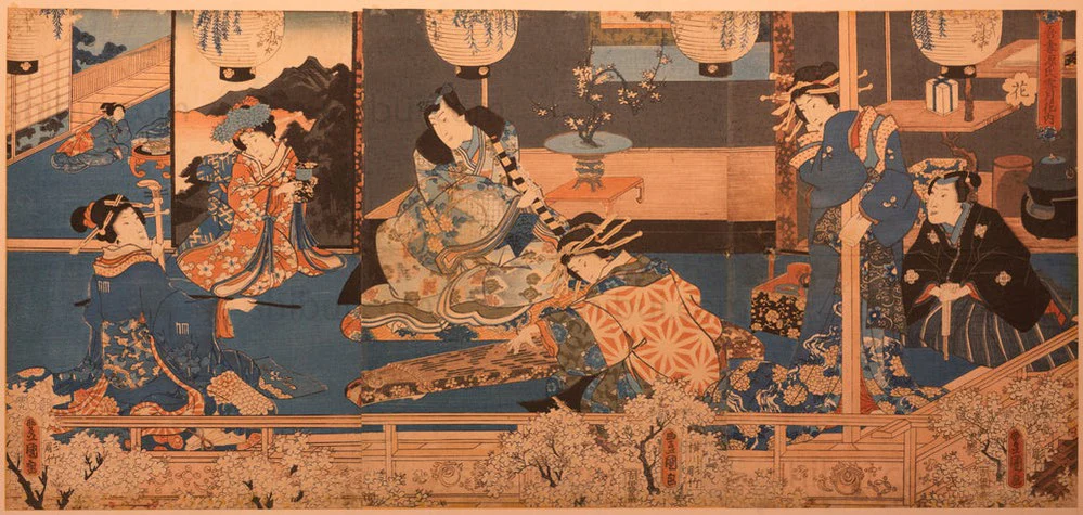Woodblock Print Hana by Utagawa Kunisada - Image 6