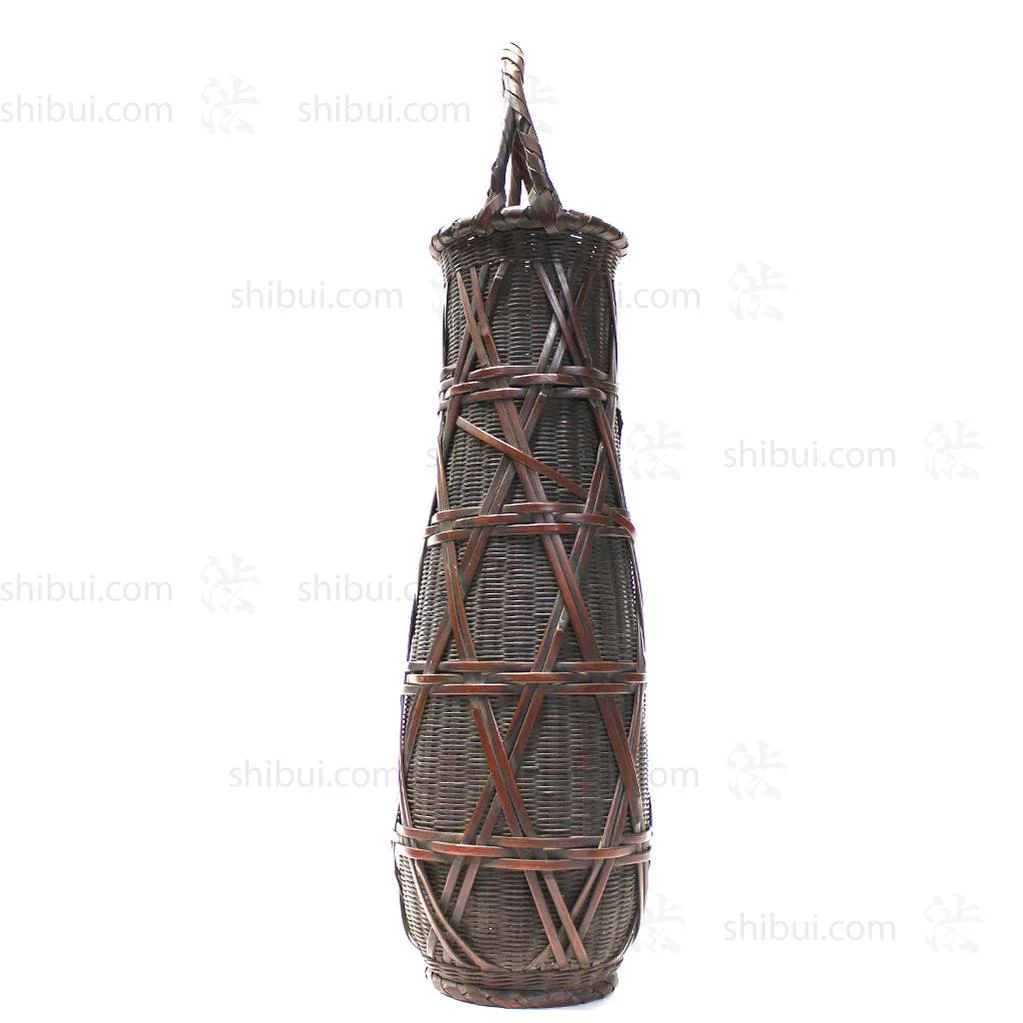 Tall Hanakago Japanese Bamboo Ikebana Flower Basket - Image 2