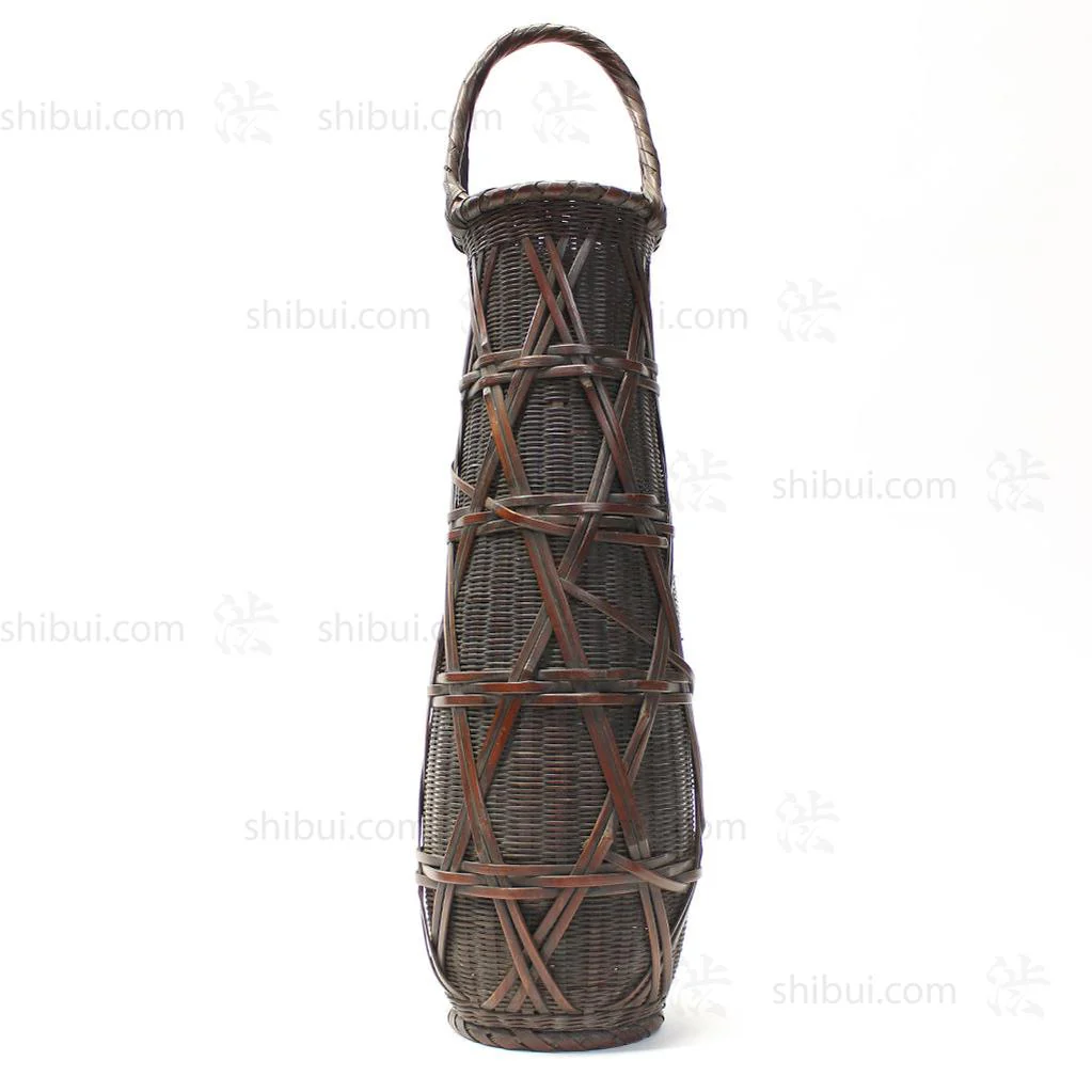 Tall Hanakago Japanese Bamboo Ikebana Flower Basket - Image 3
