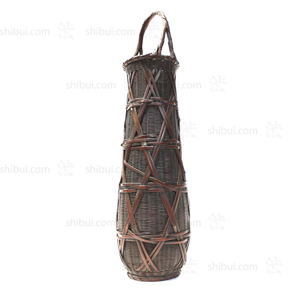 Tall Hanakago Japanese Bamboo Ikebana Flower Basket - Image 4
