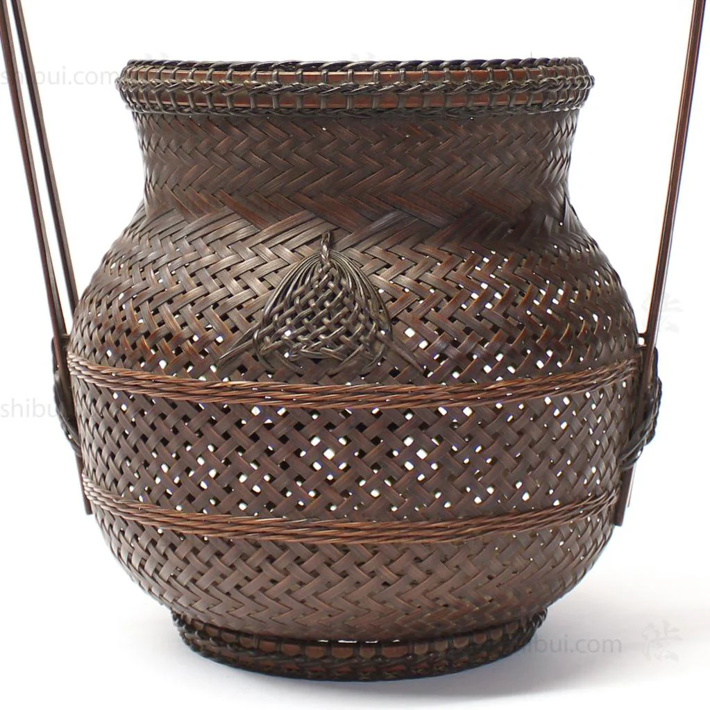 Hanakago Japanese Karamono Style Bamboo Ikebana Flower Basket - Image 8