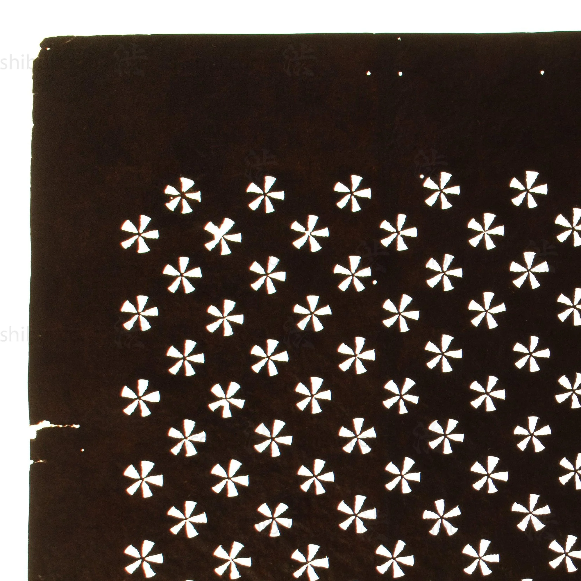 Hand Cut Flower Katagami | Japanese Lacquered Paper Stencil - Image 3