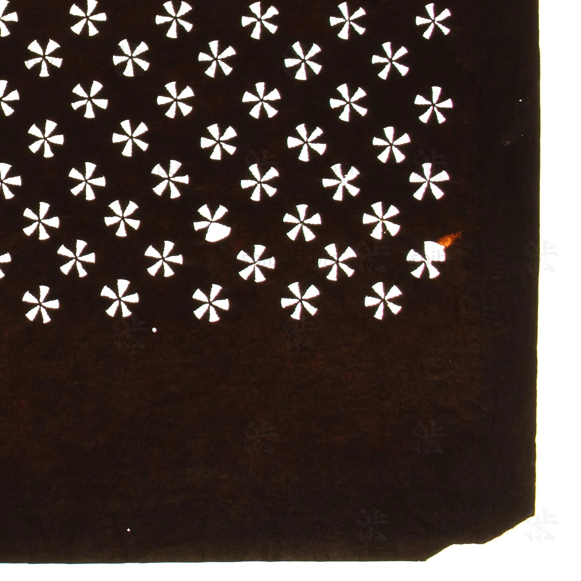 Hand Cut Flower Katagami | Japanese Lacquered Paper Stencil - Image 5