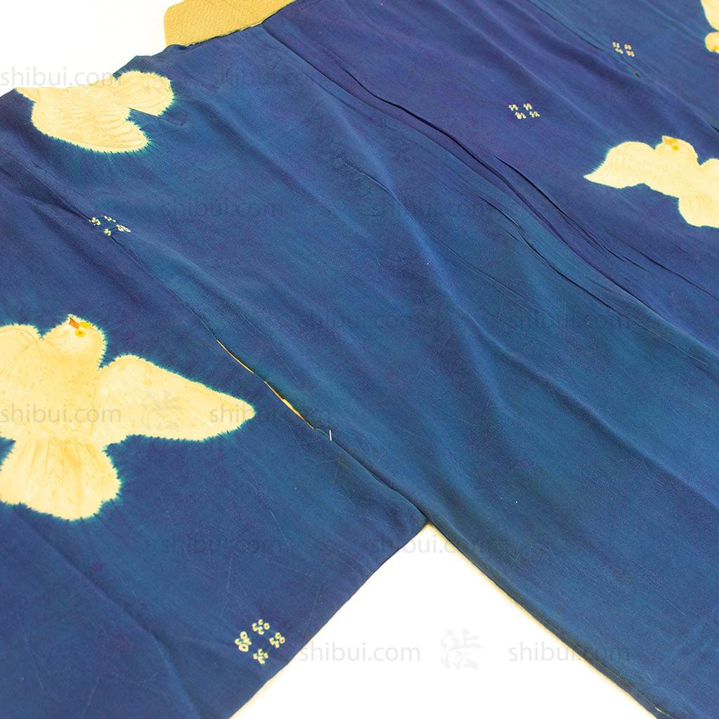 19th Century Hand Sewn Kimono with Pigeons - Image 7