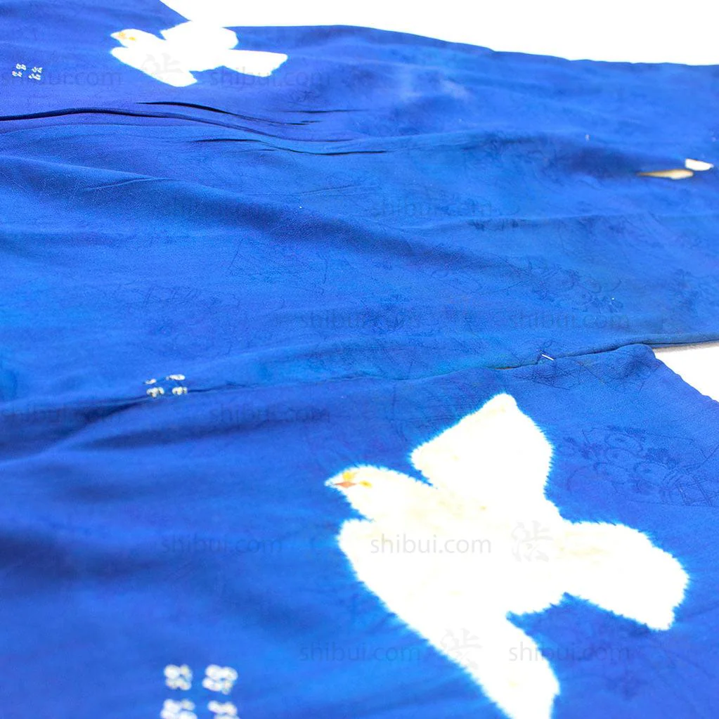 19th Century Hand Sewn Kimono with Pigeons - Image 8