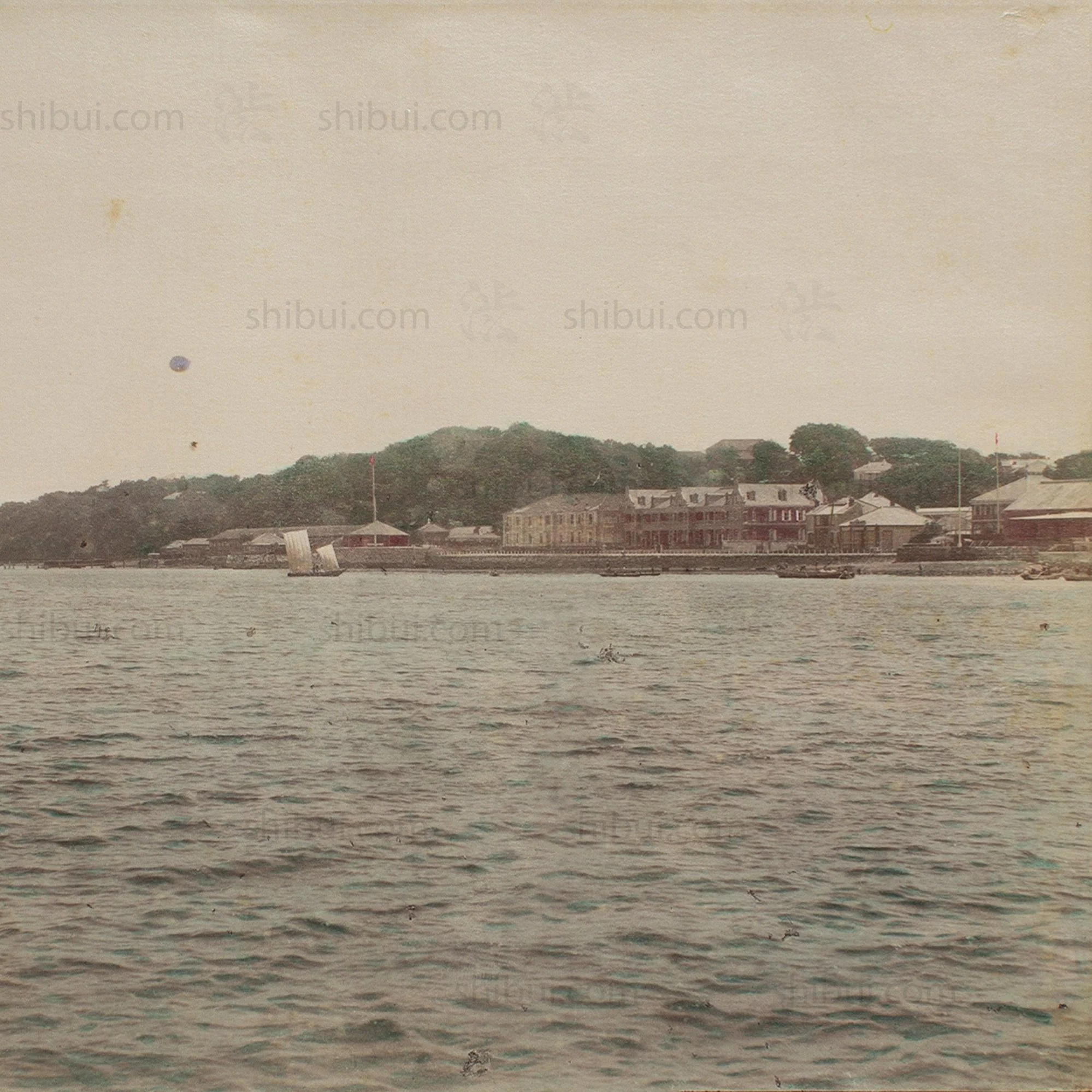 Hand Tinted Albumen of Bund Yokohama | Antique Japanese Photograph - Image 3