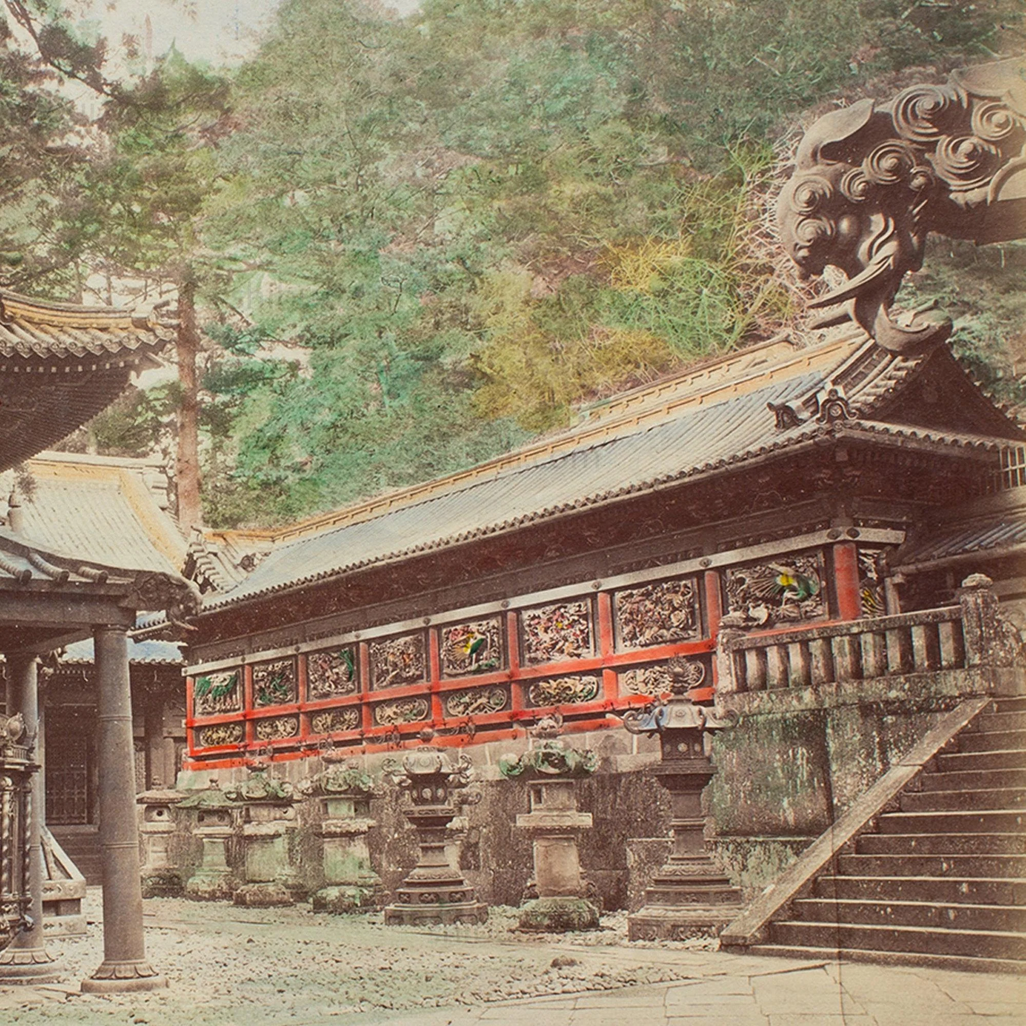 Hand Tinted Albumen of Dutch Lantern | Antique Japanese Photograph - Image 4