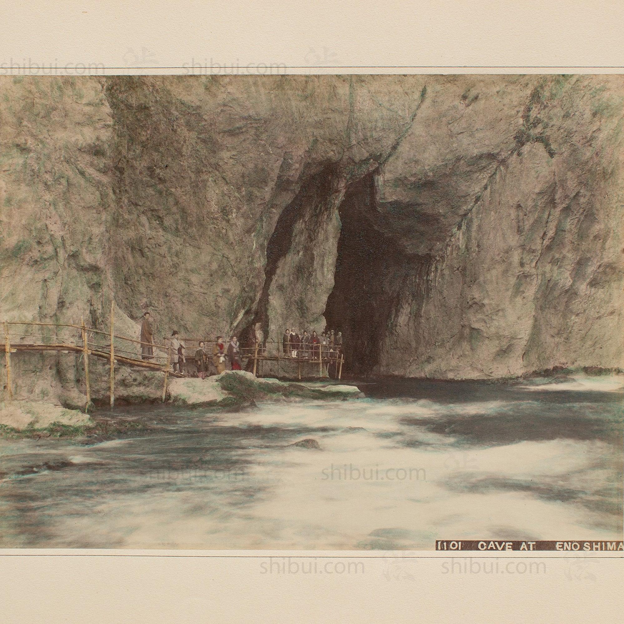 Hand Tinted Albumen of Enoshima Caves | Antique Japanese Photograph - Image 2