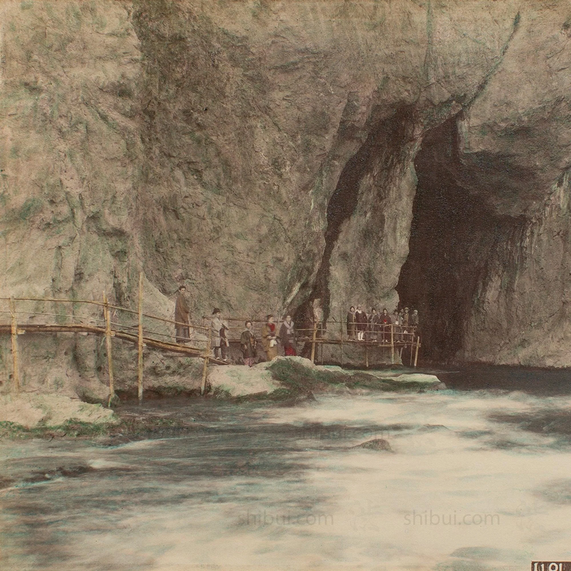 Hand Tinted Albumen of Enoshima Caves | Antique Japanese Photograph - Image 3