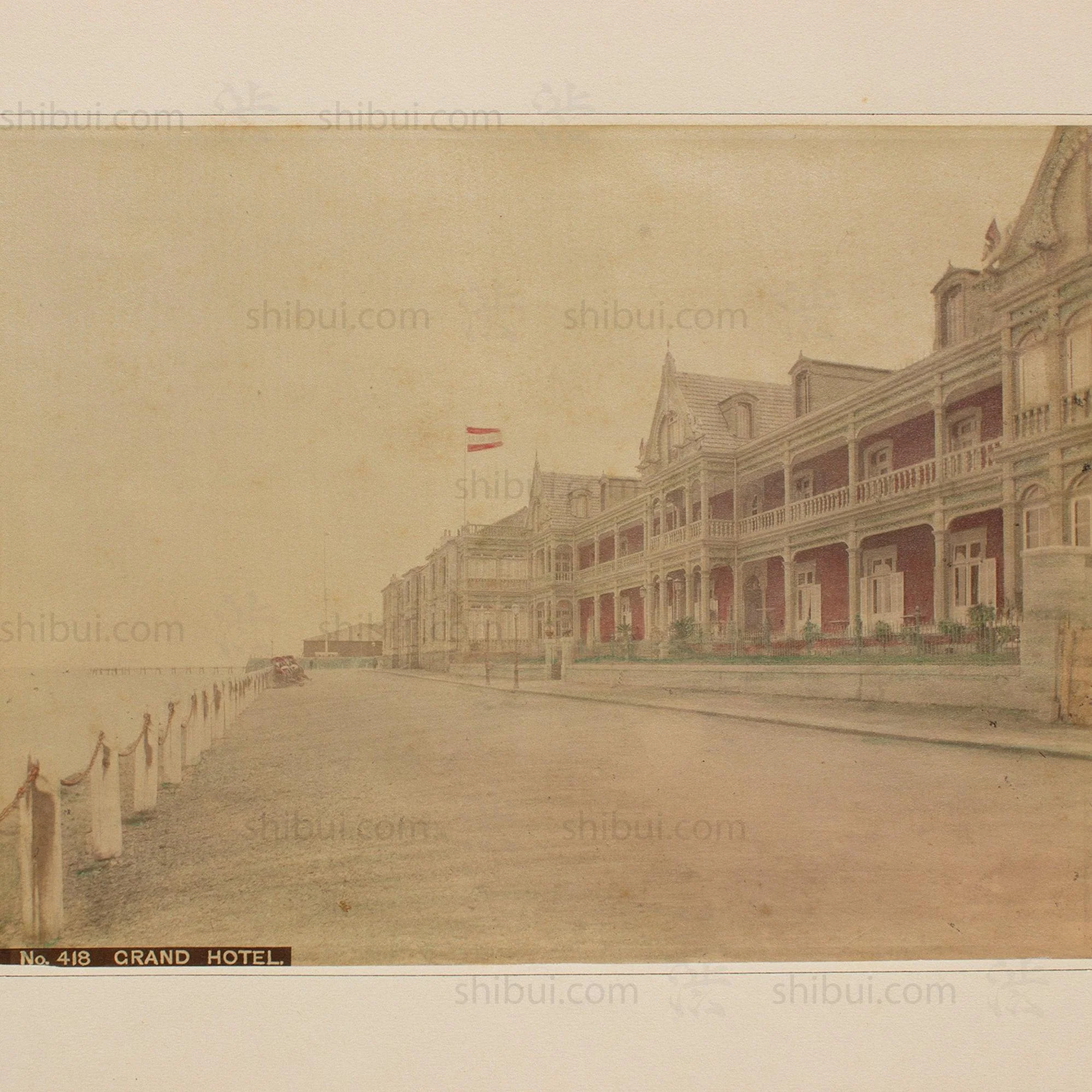 Hand Tinted Albumen of Grand Hotel | Antique Japanese Photograph - Image 2