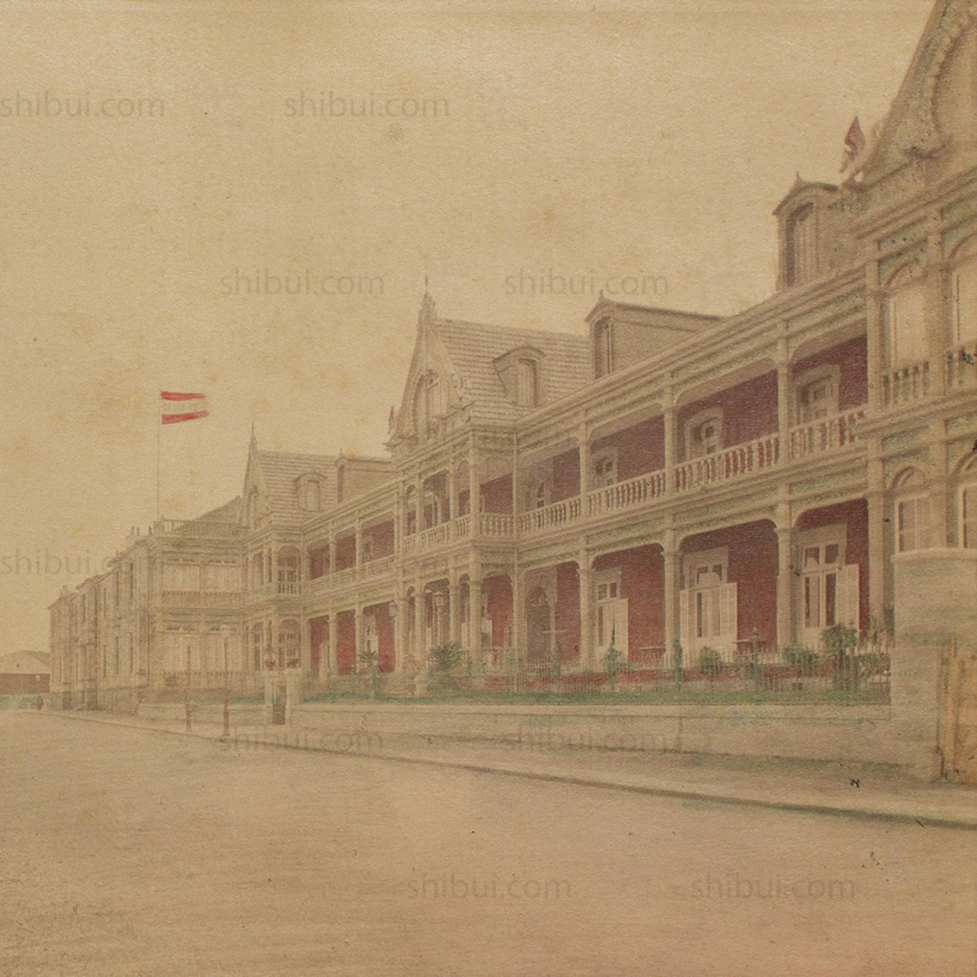 Hand Tinted Albumen of Grand Hotel | Antique Japanese Photograph - Image 3